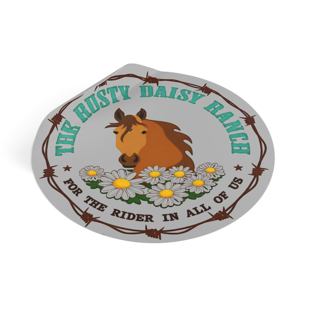 Rusty Daisy Ranch Round Vinyl Sticker