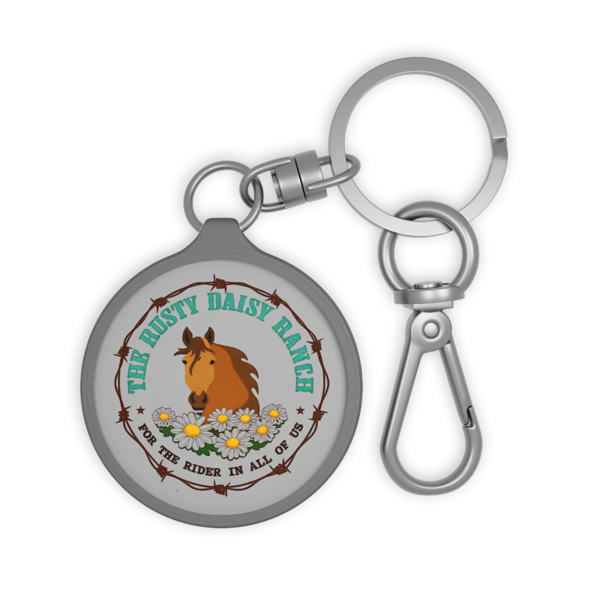 Rusty Daisy Ranch Horse Keyring Tag