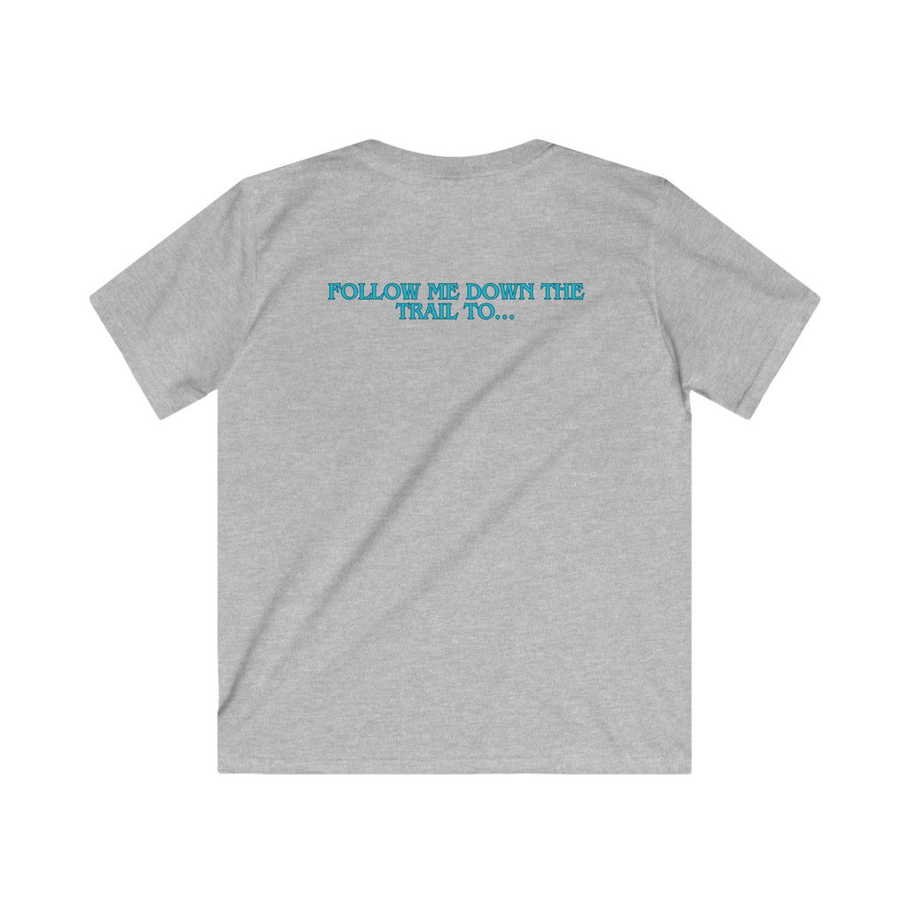 Kids Tee — Rusty Daisy Ranch Horse Graphic, “Follow Me Down The Trail To…”