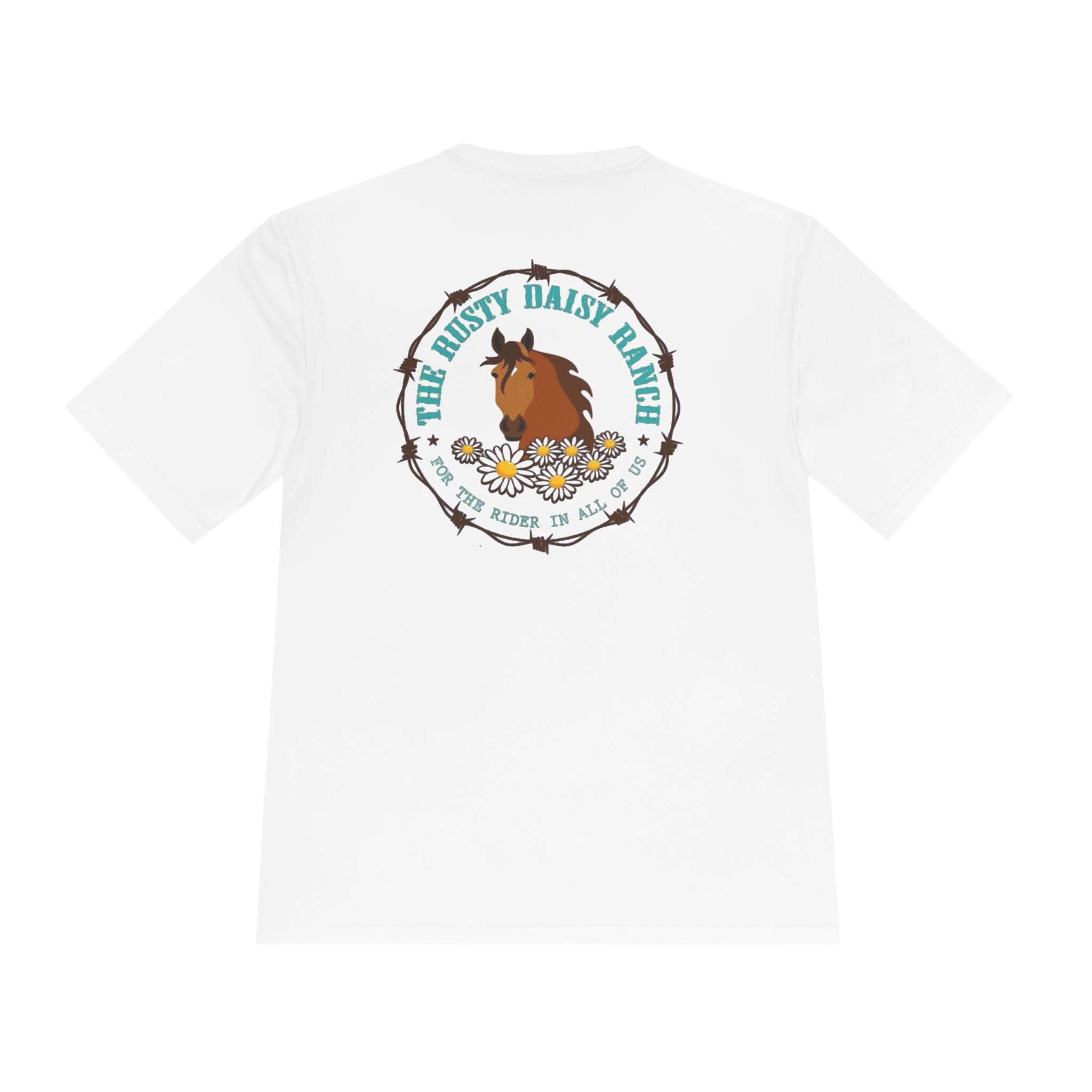 Moisture‑Wicking Shirt- RDR logo front & Rusty Daisy Ranch logo on back