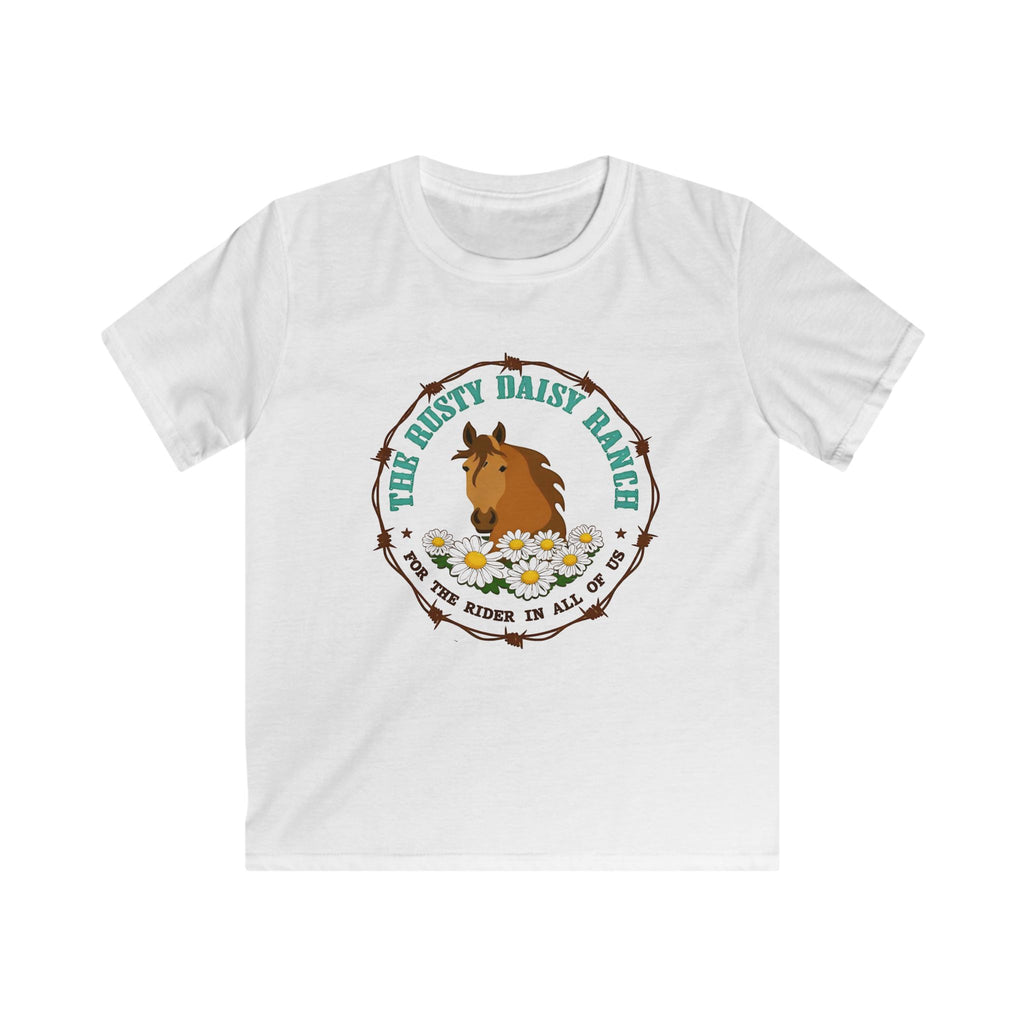 Kids T‑Shirt — The Rusty Daisy Ranch Horse Tee (“Best Rider in All of Us”)