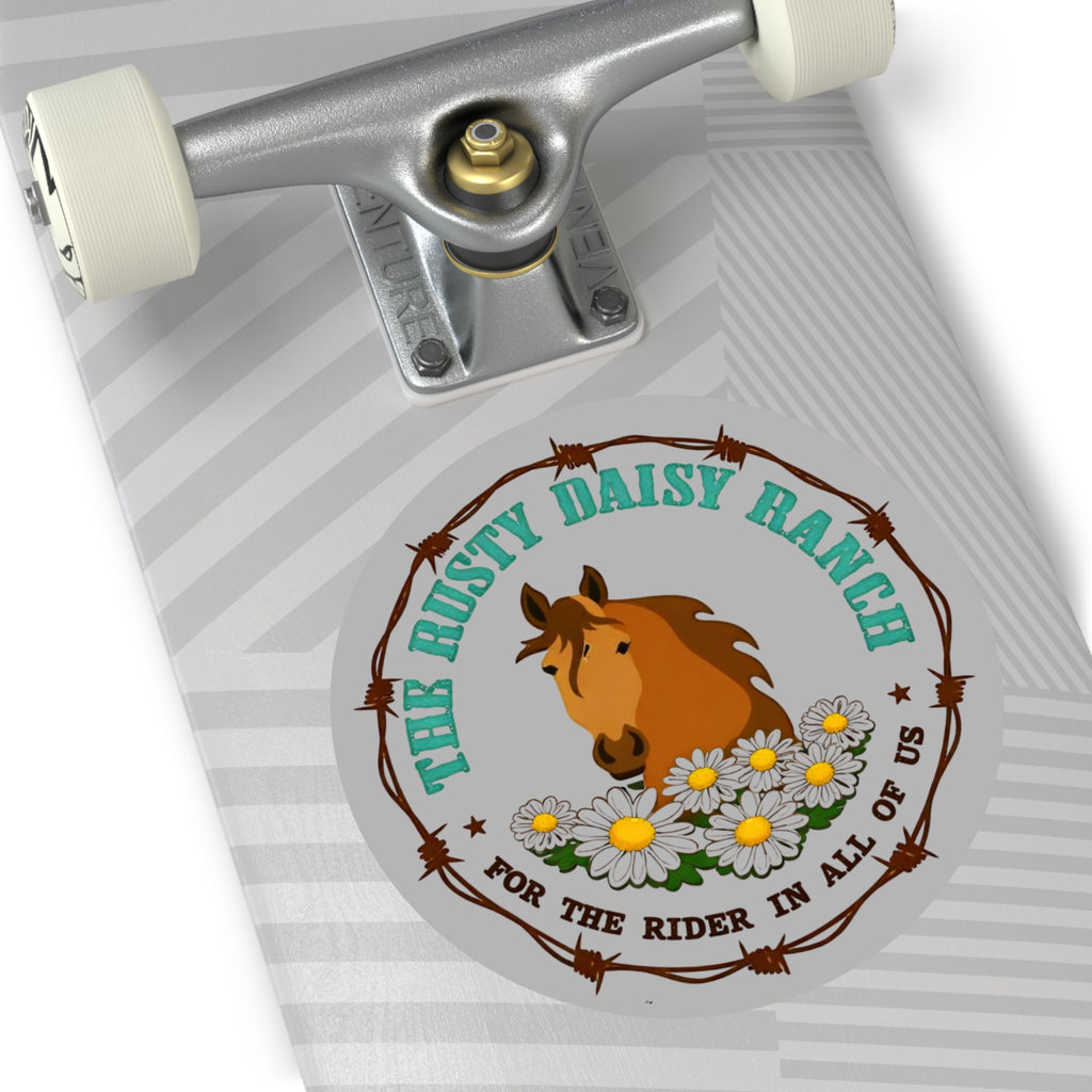 Rusty Daisy Ranch Round Vinyl Sticker