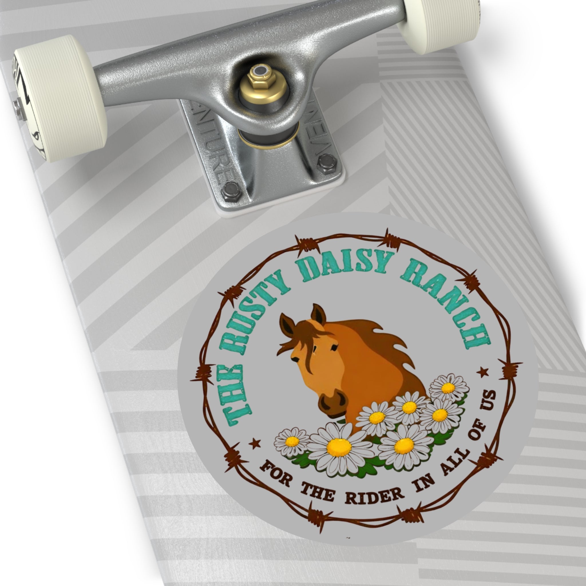 Rusty Daisy Ranch Round Vinyl Sticker