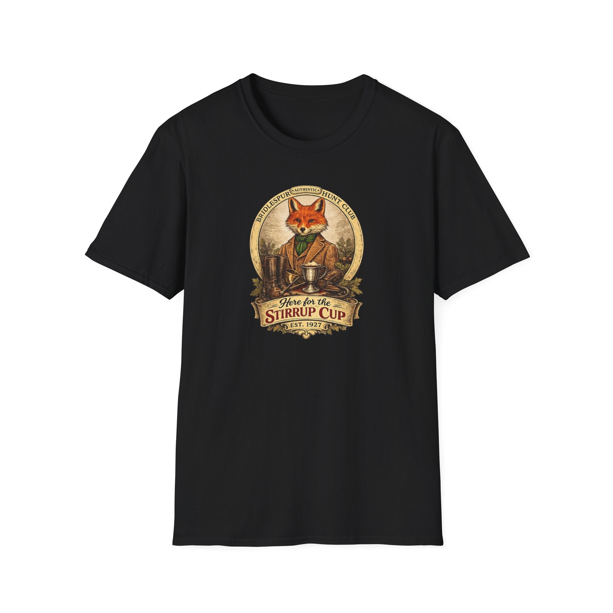 T-Shirt — "Stirrup Cup" Rustic Fox Tee