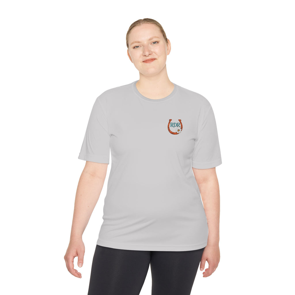 Moisture‑Wicking Shirt- RDR logo front & Rusty Daisy Ranch logo on back