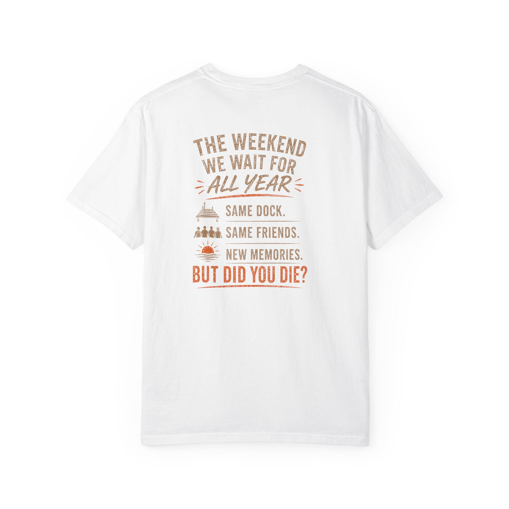 Lakehouse Dock T-Shirt — "Band on the Dock" Sunset Graphic Tee (Tennessee 2024)