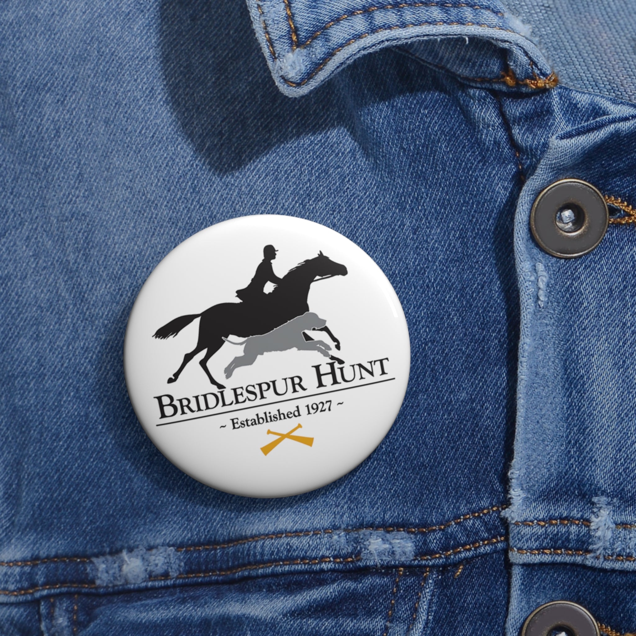 Bridlespur Hunt Logo Pin Button — Equestrian Club Badge (Established 1927)