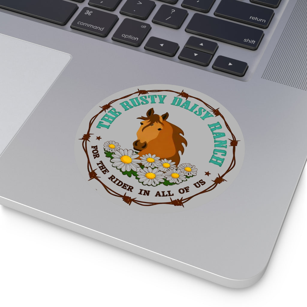 Rusty Daisy Ranch Round Vinyl Sticker