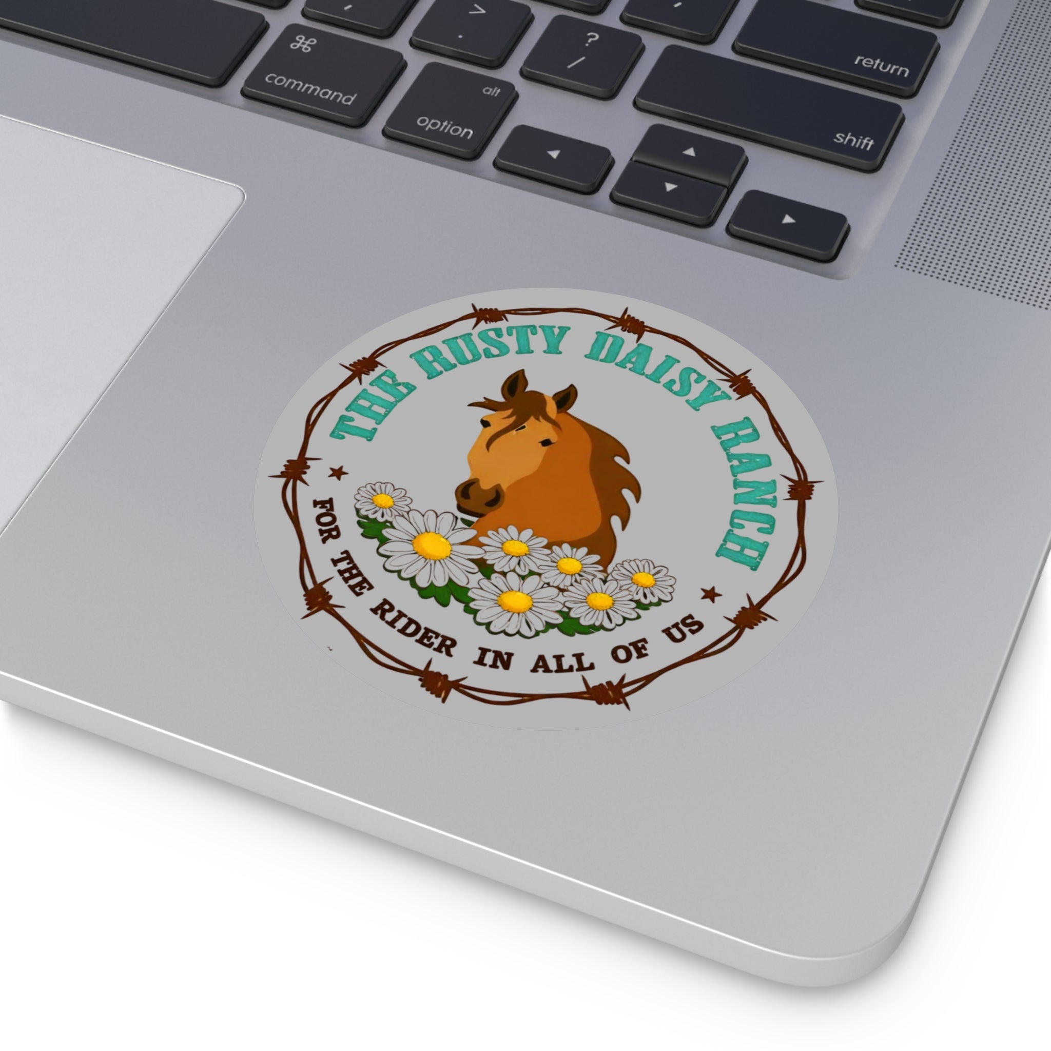 Rusty Daisy Ranch Round Vinyl Sticker