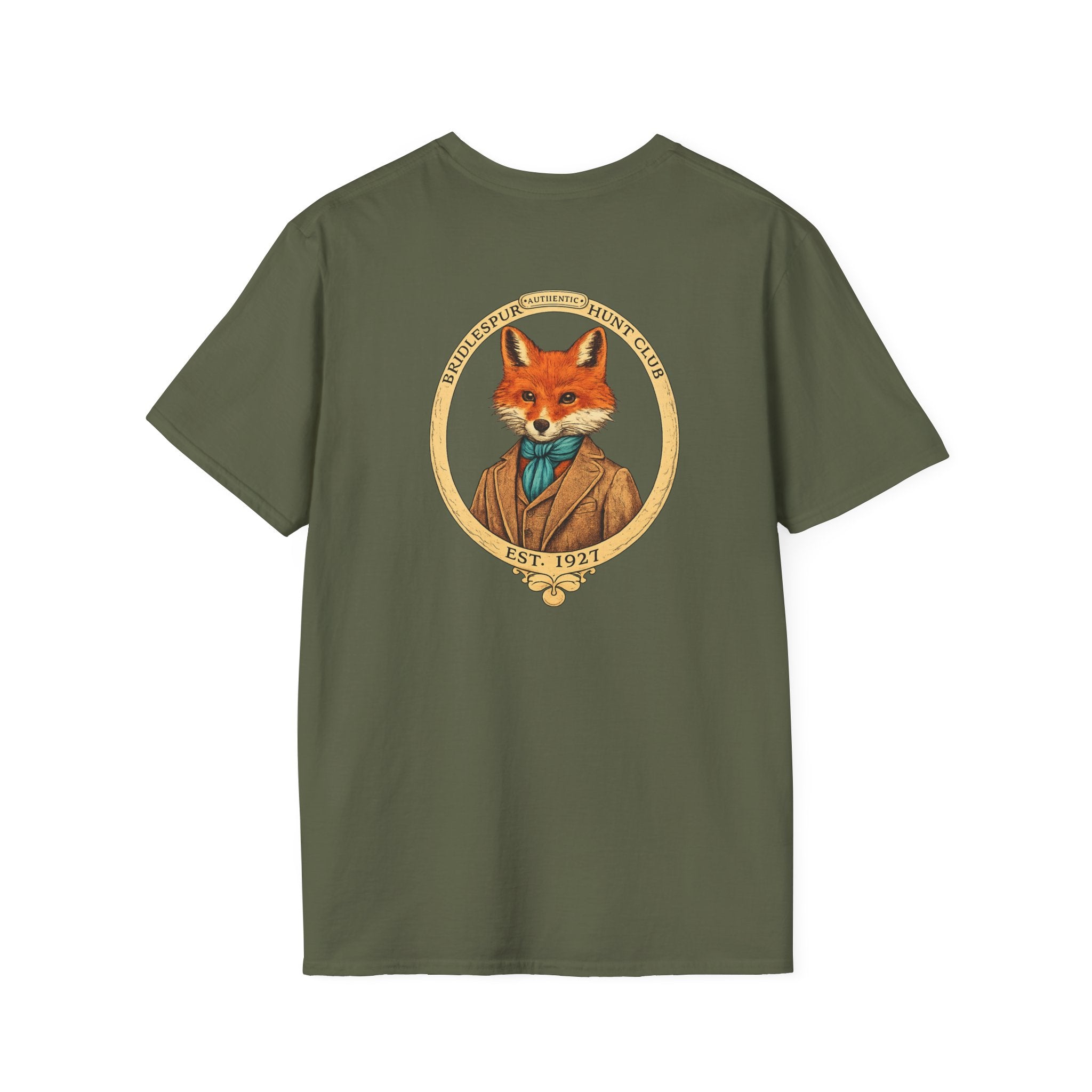Fox Crest T-Shirt — Vintage Gentleman Fox Back Print
