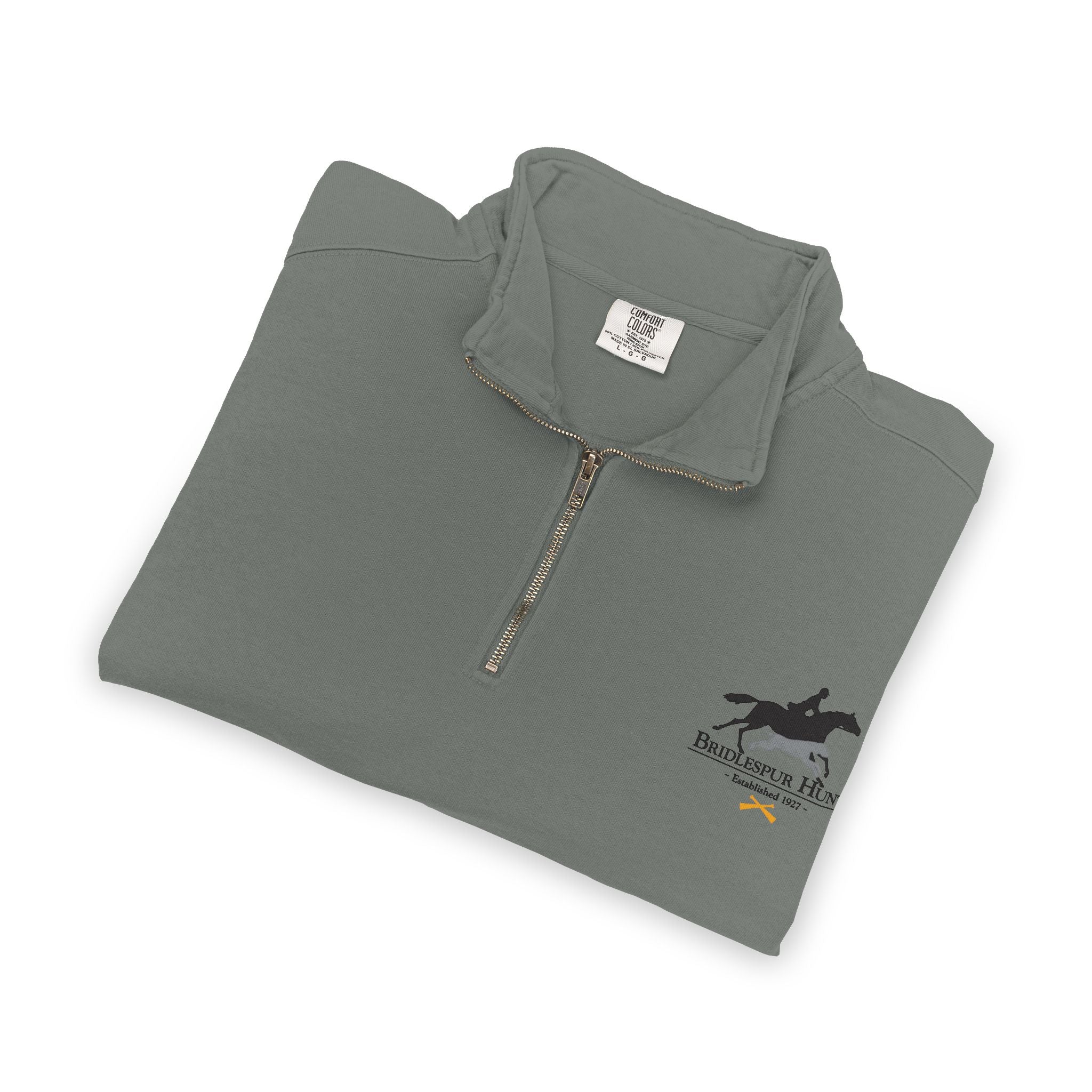 Equestrian Quarter-Zip Sweatshirt — Bridlespur Logo
