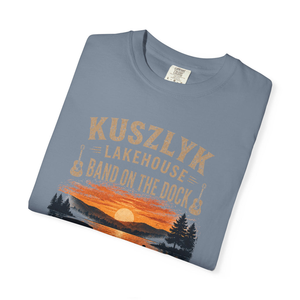 Lakehouse Dock T-Shirt — "Band on the Dock" Sunset Graphic Tee (Tennessee 2024)