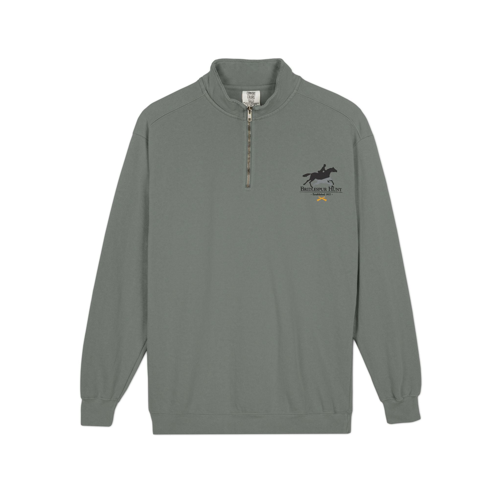 Equestrian Quarter-Zip Sweatshirt — Bridlespur Logo