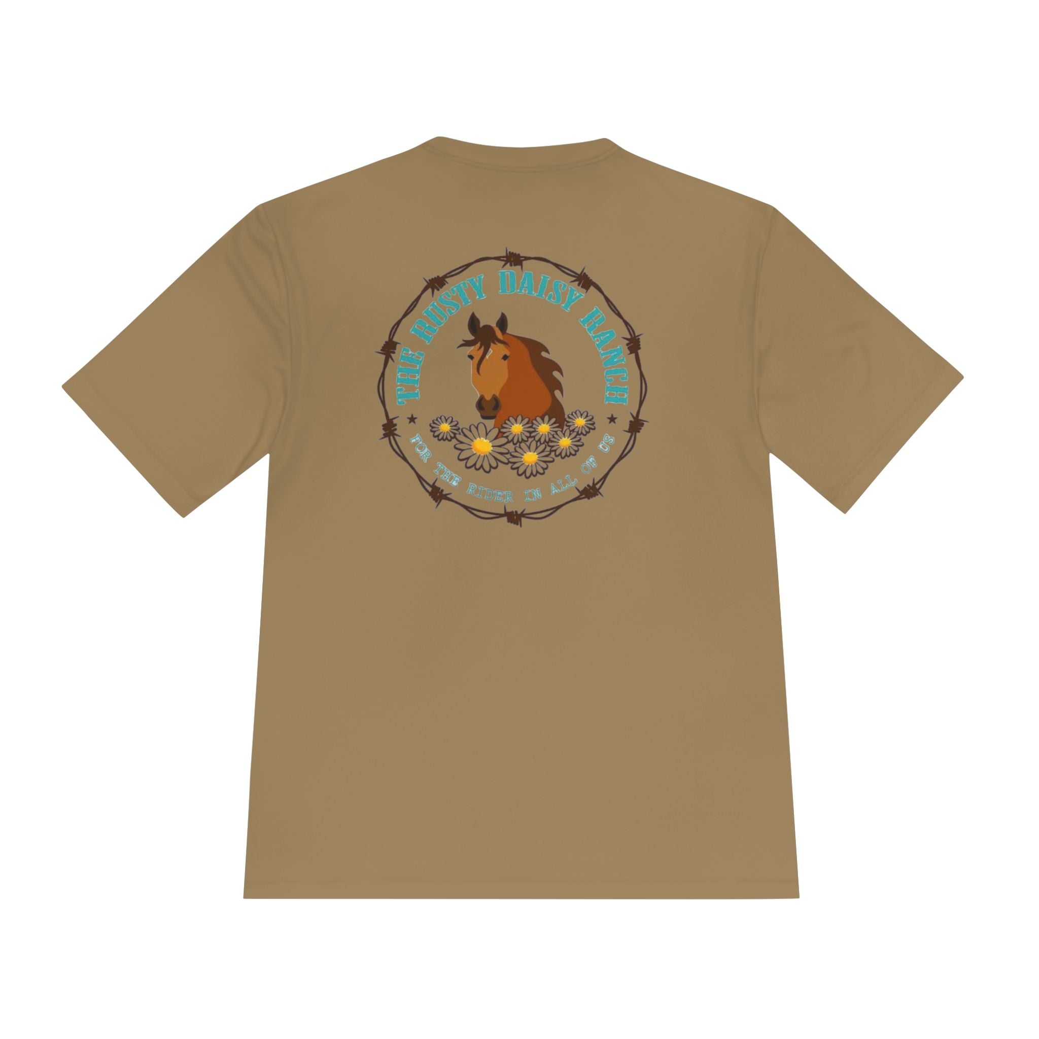 Moisture‑Wicking Shirt- RDR logo front & Rusty Daisy Ranch logo on back