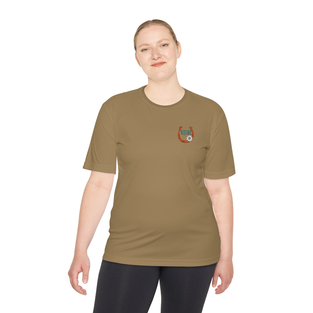 Moisture‑Wicking Shirt- RDR logo front & Rusty Daisy Ranch logo on back