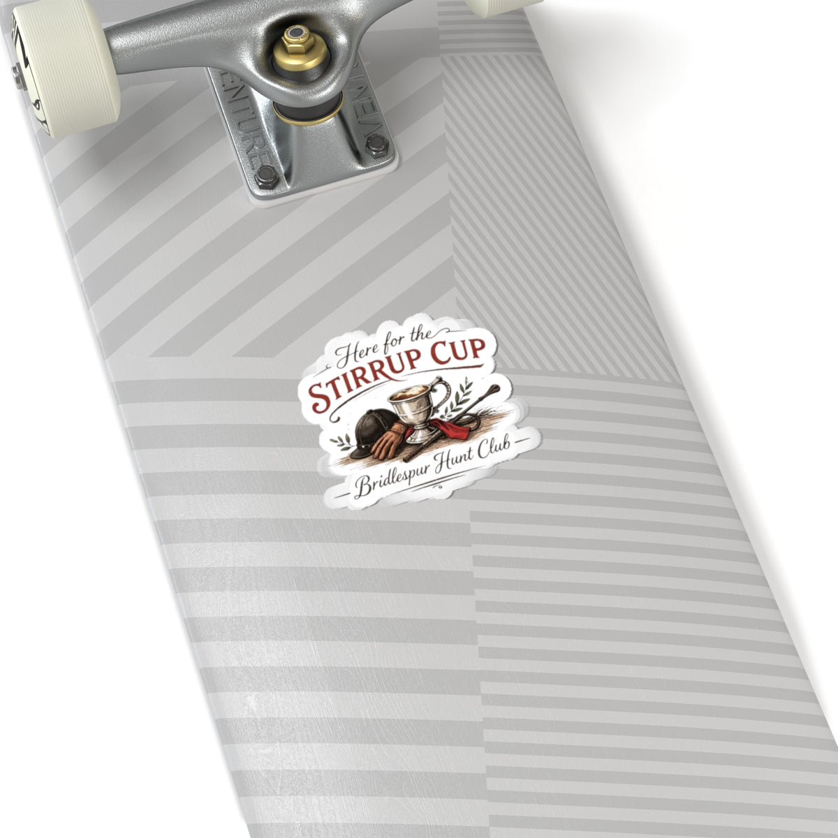 Sticker — "Here for the Stirrup Cup" Equestrian Kiss-Cut Sticker (Bridlespur Hunt Club)