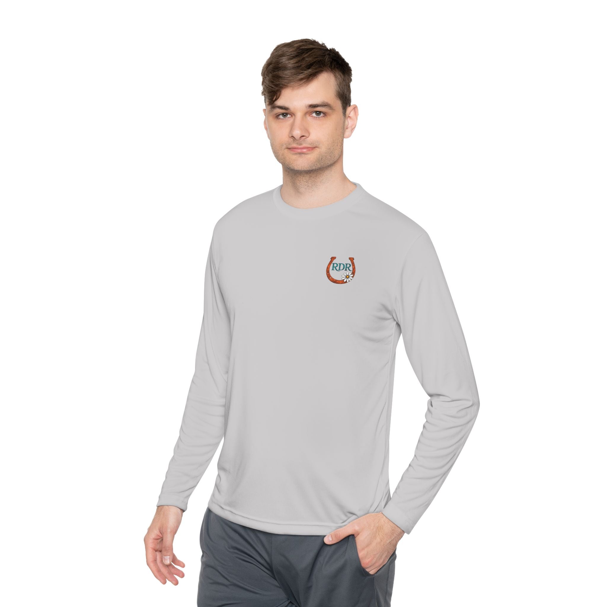 Long Sleeve Tee — RDR logo front & Rusty Daisy Ranch logo & "Follow me down the trail to" back