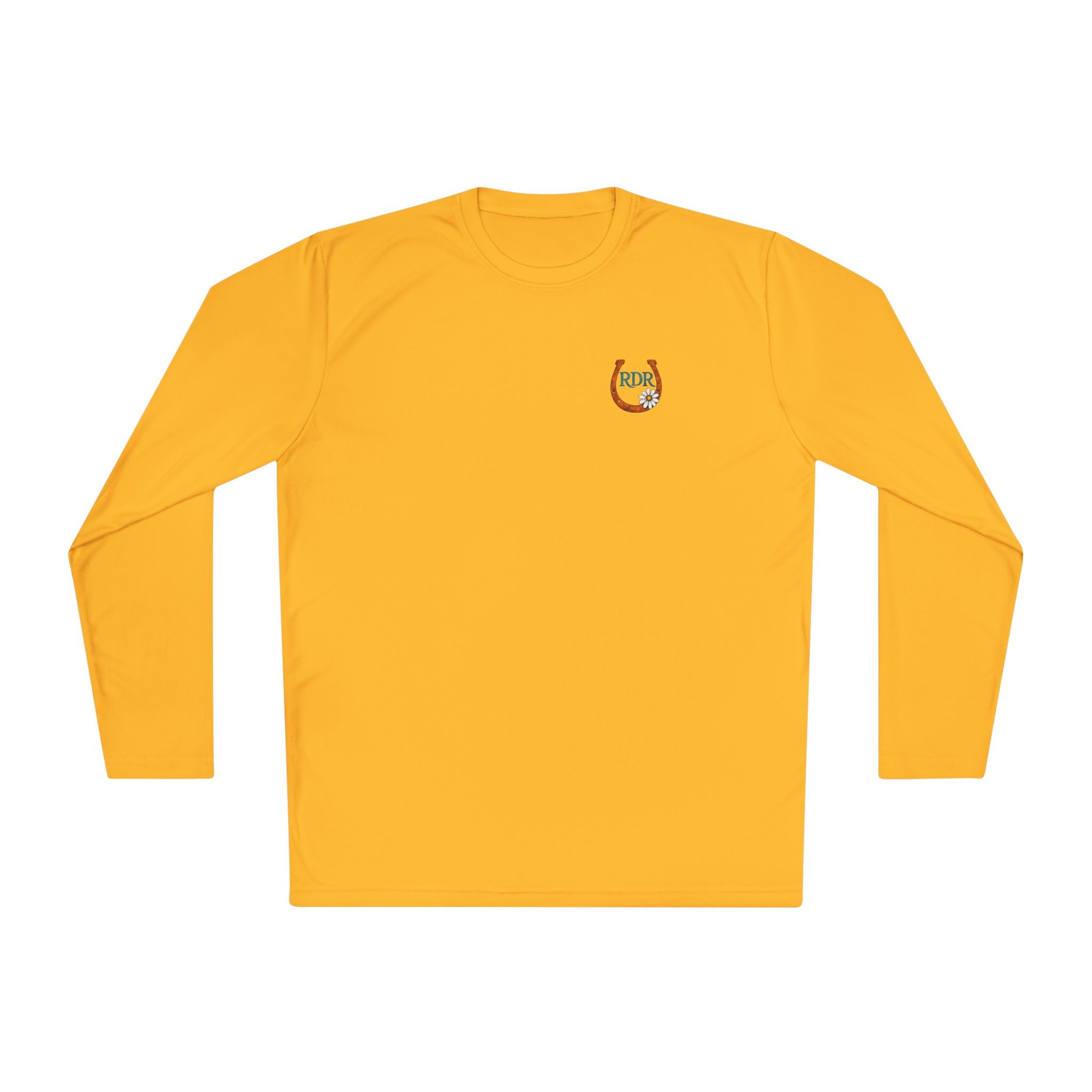 Long Sleeve Tee — RDR logo front & Rusty Daisy Ranch logo & "Follow me down the trail to" back