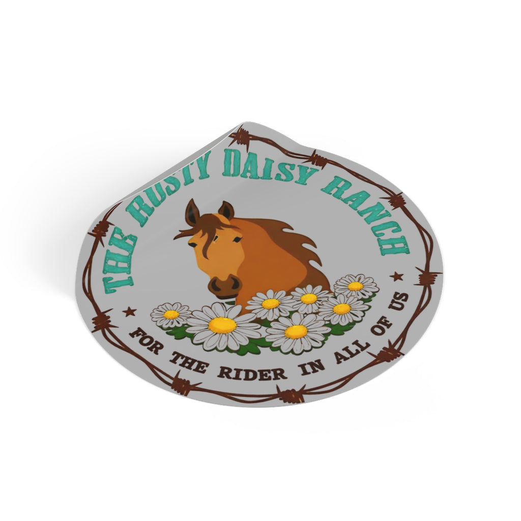 Rusty Daisy Ranch Round Vinyl Sticker
