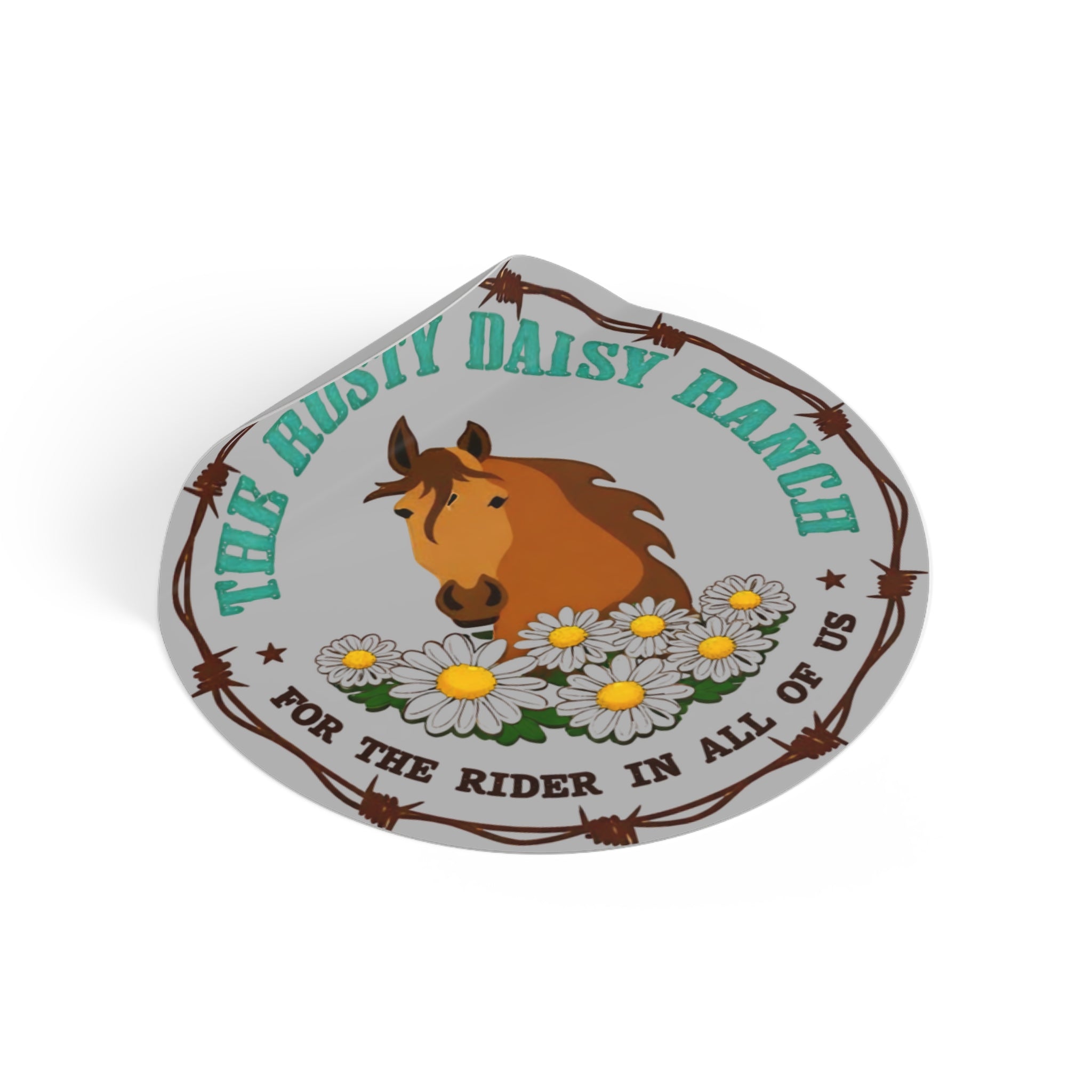 Rusty Daisy Ranch Round Vinyl Sticker