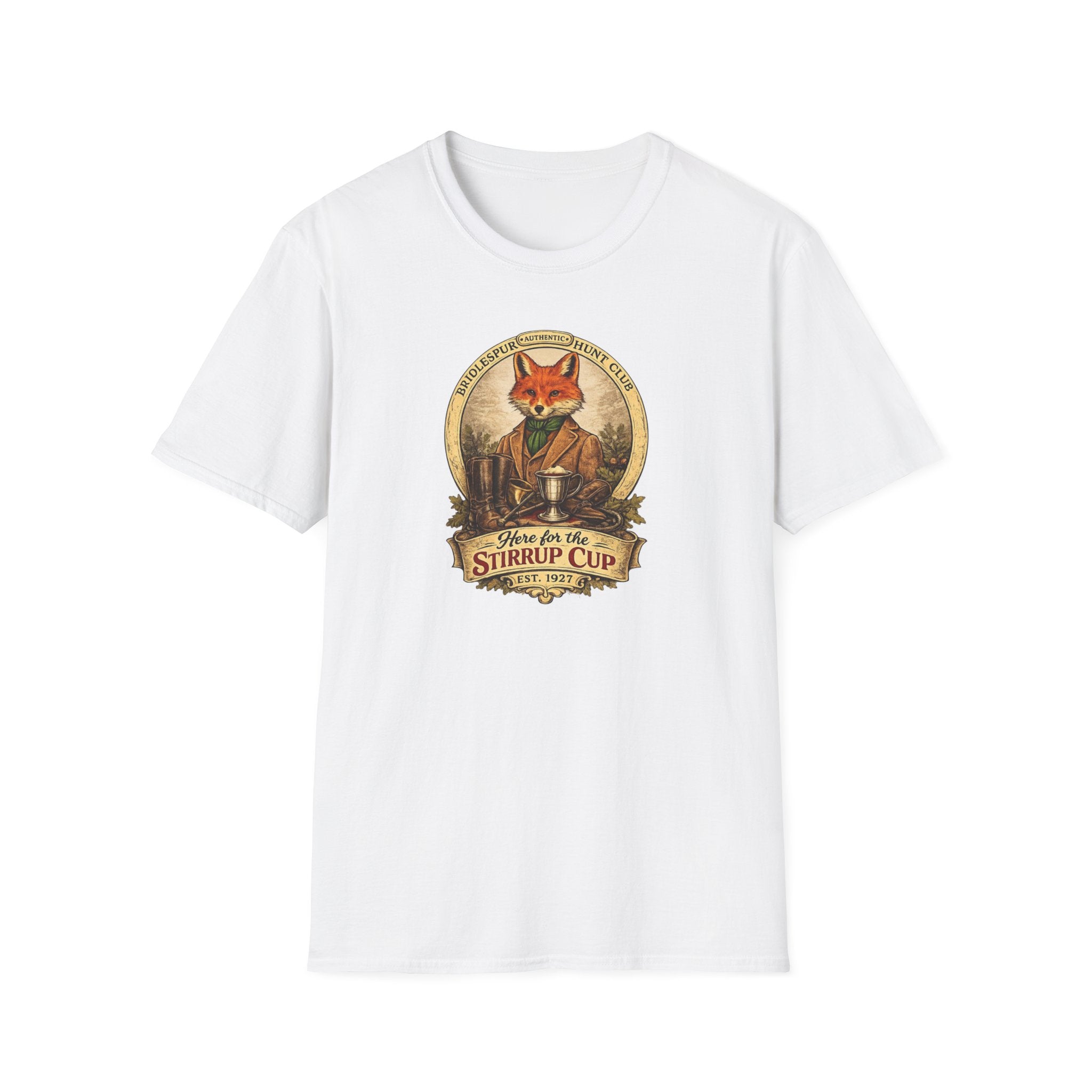 T-Shirt — "Stirrup Cup" Rustic Fox Tee