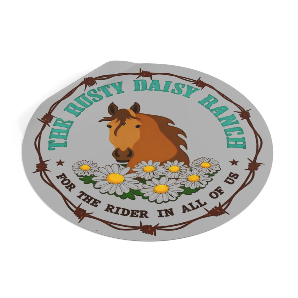 Rusty Daisy Ranch Round Vinyl Sticker