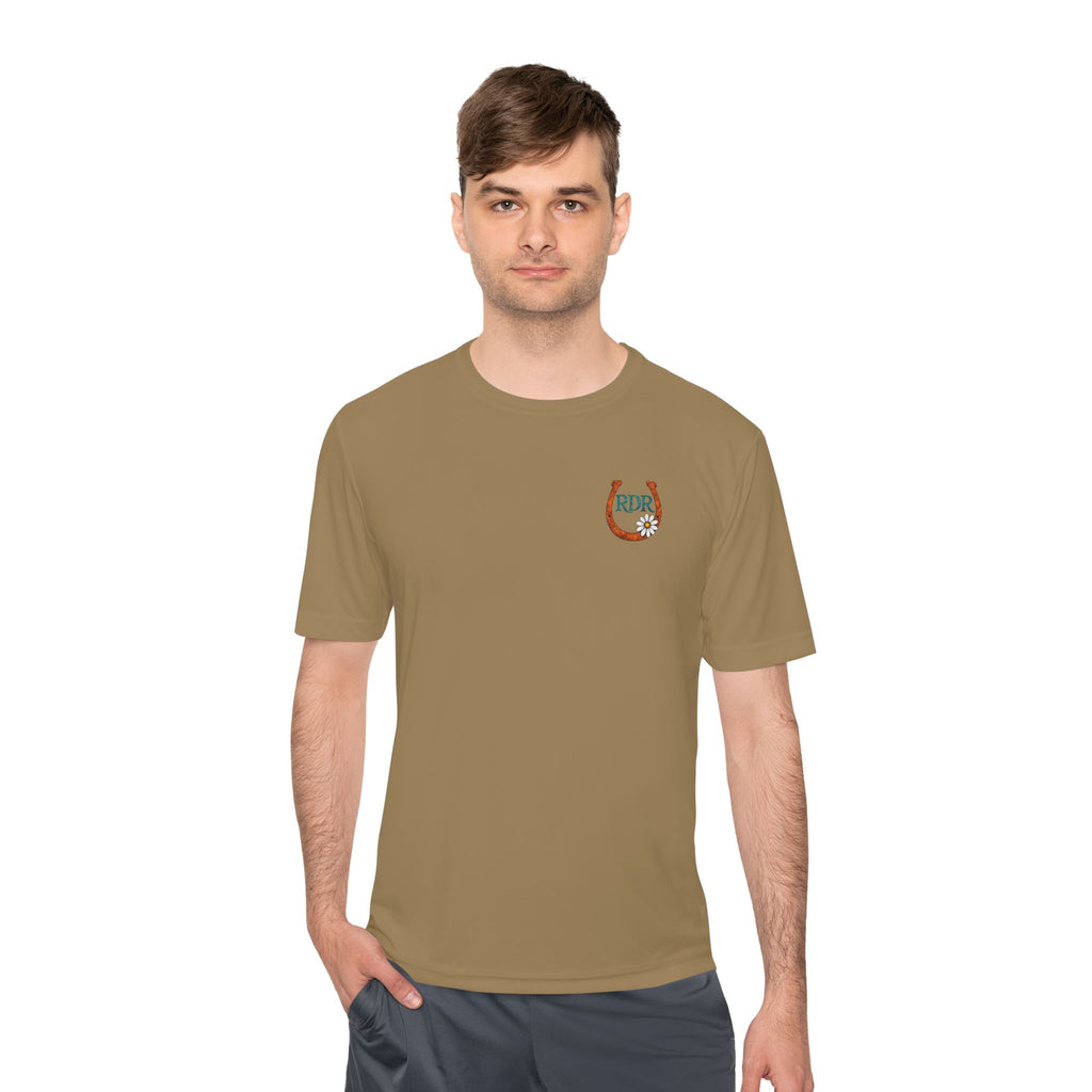 Moisture‑Wicking Shirt- RDR logo front & Rusty Daisy Ranch logo on back