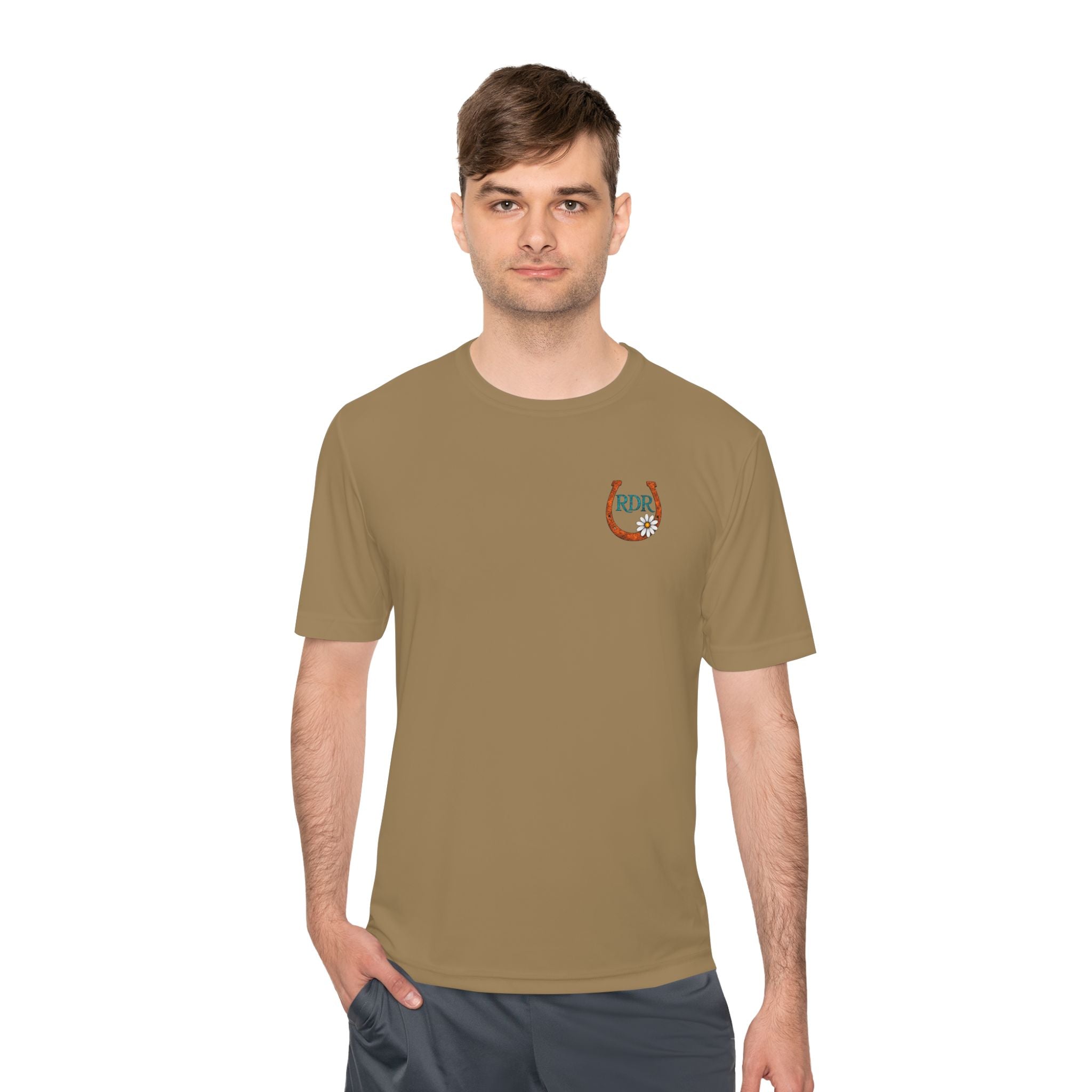 Moisture‑Wicking Shirt- RDR logo front & Rusty Daisy Ranch logo on back