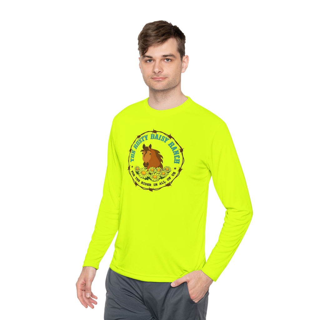 Long Sleeve Tee —Rusty Daisy Ranch logo front & "Follow me down the trail to" on back