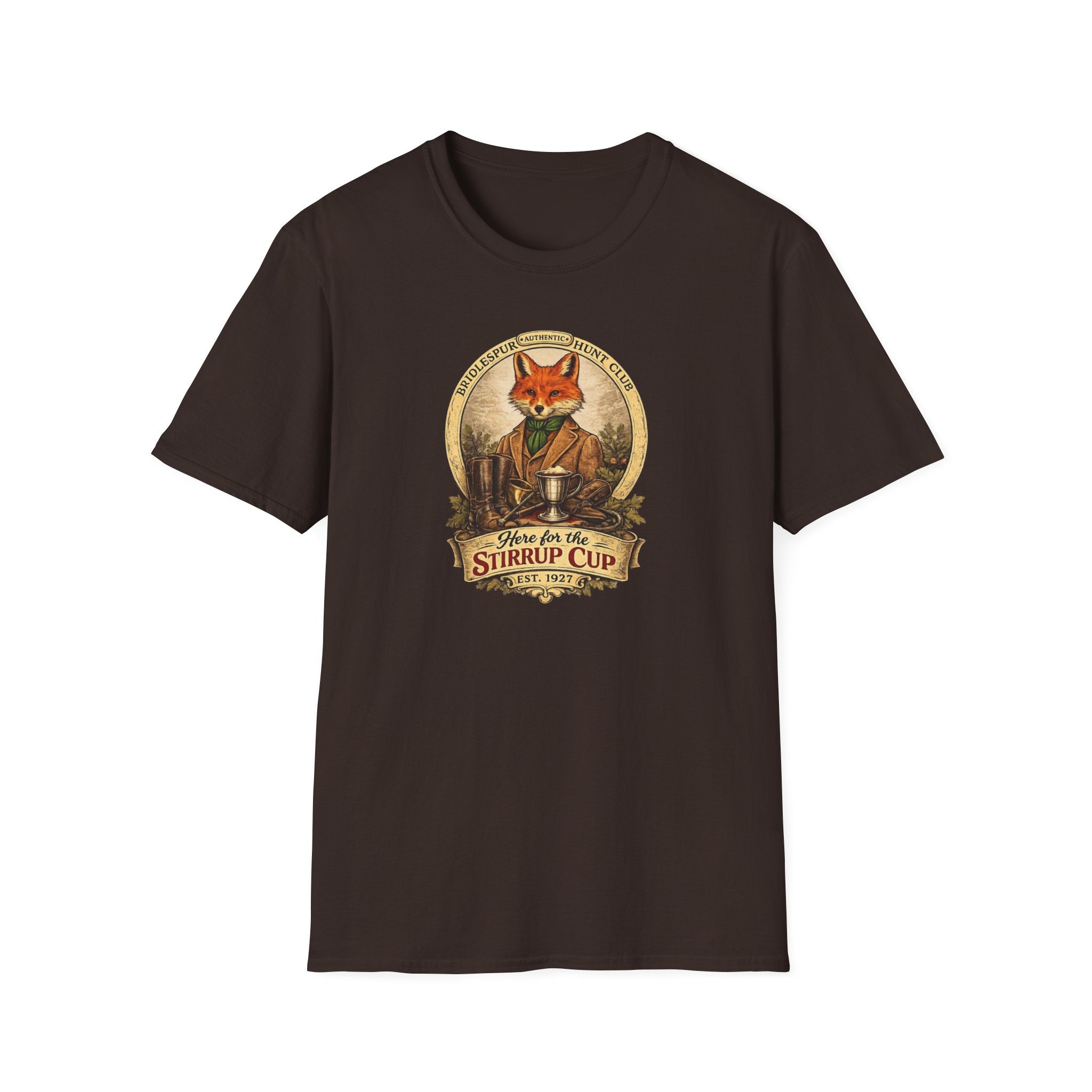 T-Shirt — "Stirrup Cup" Rustic Fox Tee