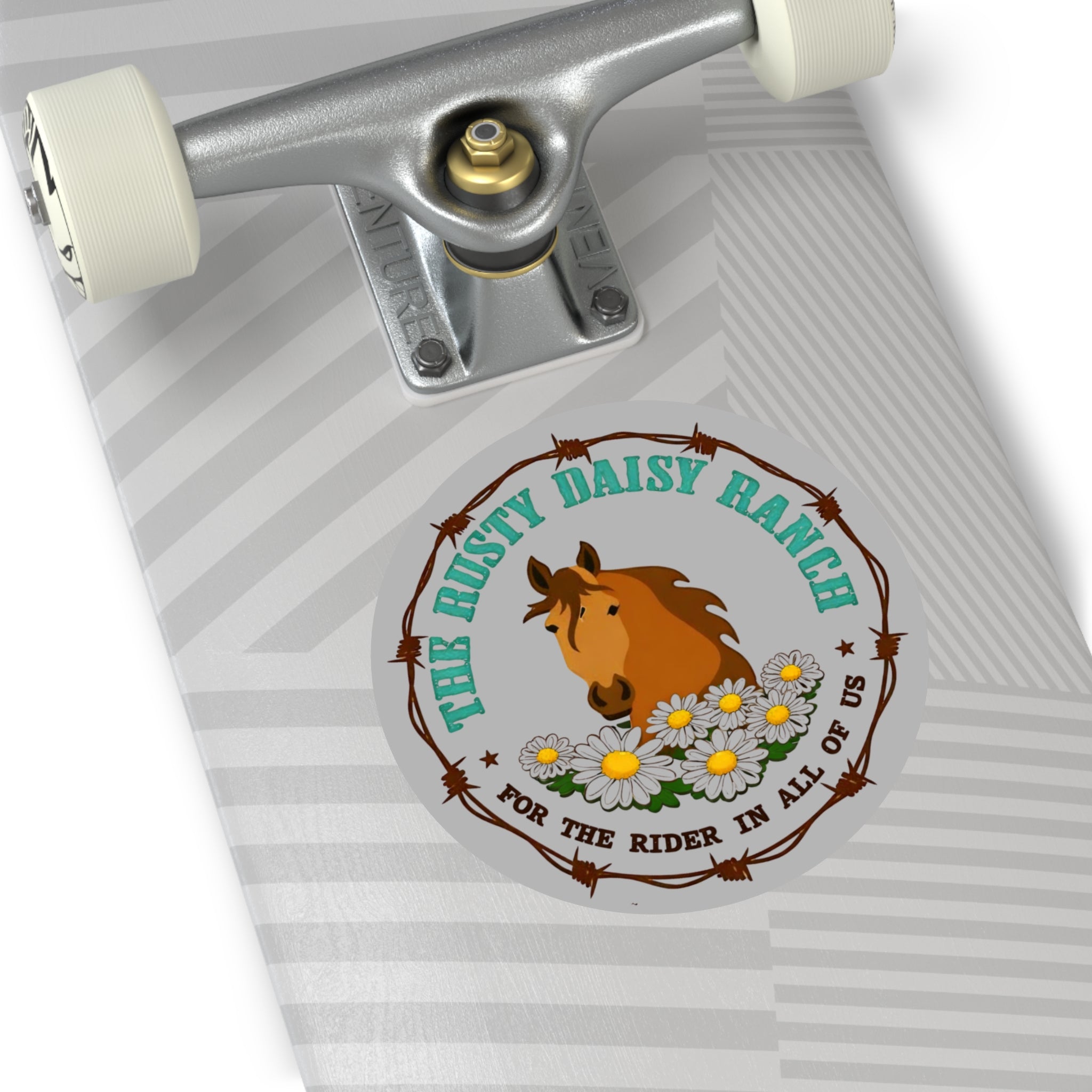 Rusty Daisy Ranch Round Vinyl Sticker