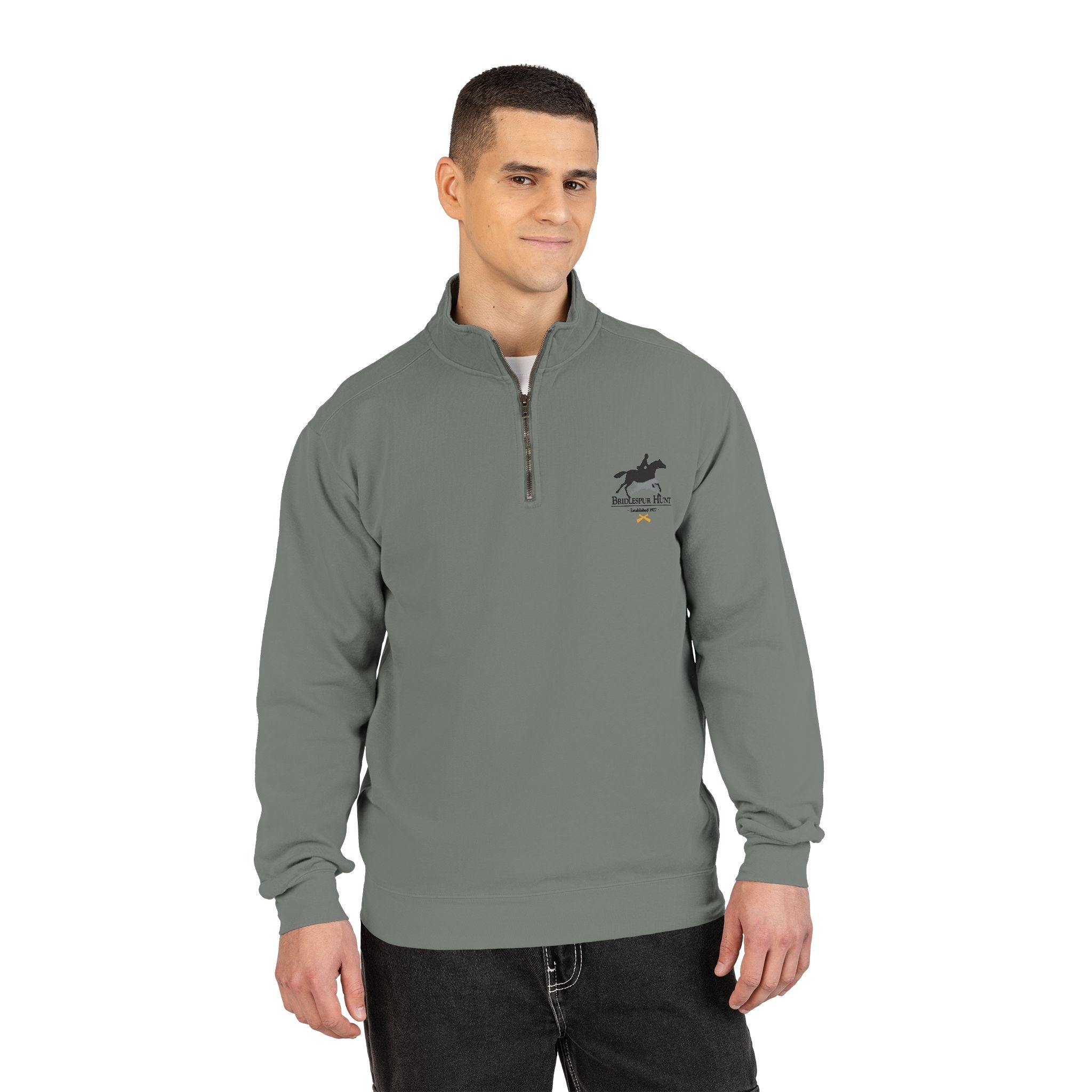 Equestrian Quarter-Zip Sweatshirt — Bridlespur Logo