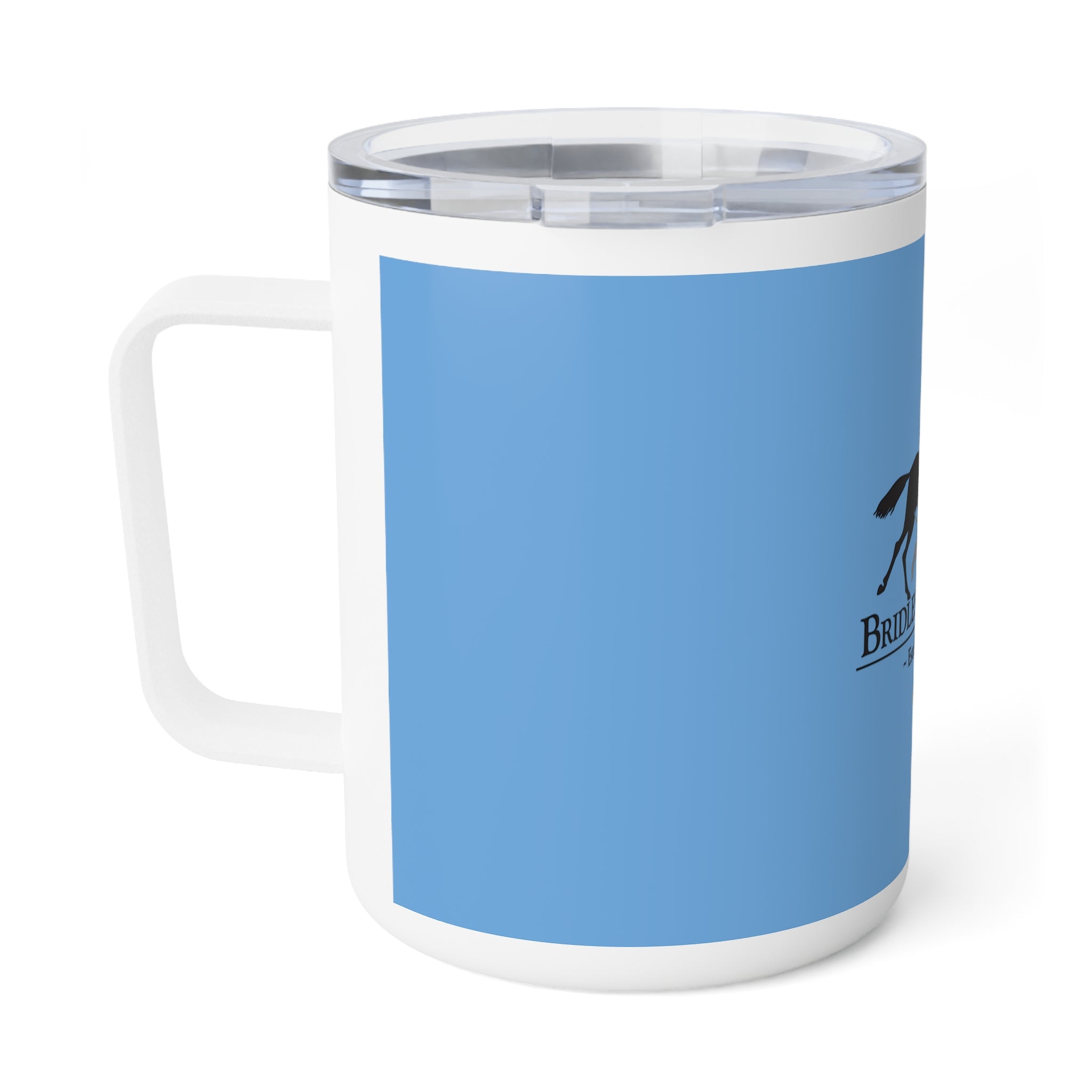 Horse Jumping Insulated Coffee Mug — Bridlespur Hunt Logo (10 oz)