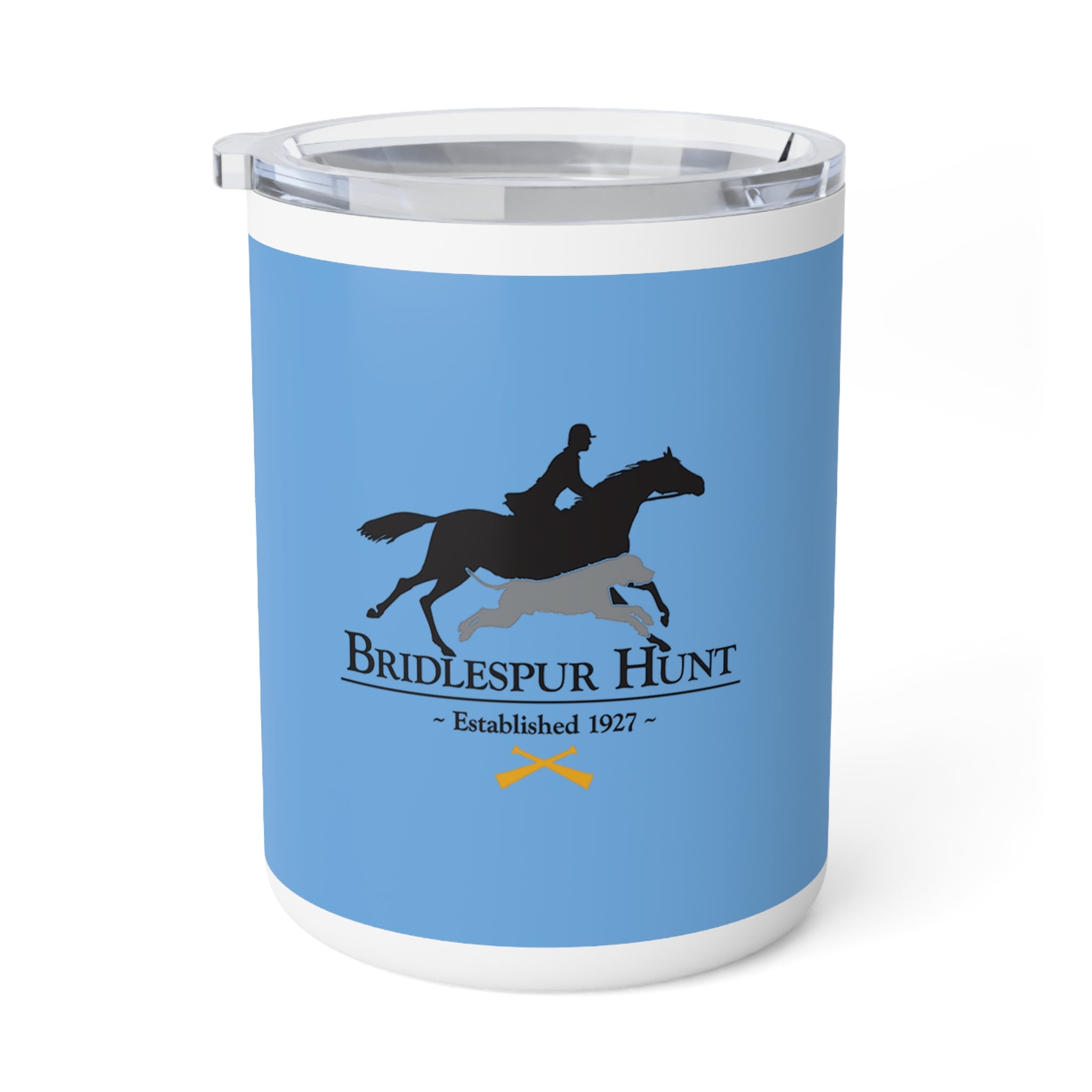 Horse Jumping Insulated Coffee Mug — Bridlespur Hunt Logo (10 oz)