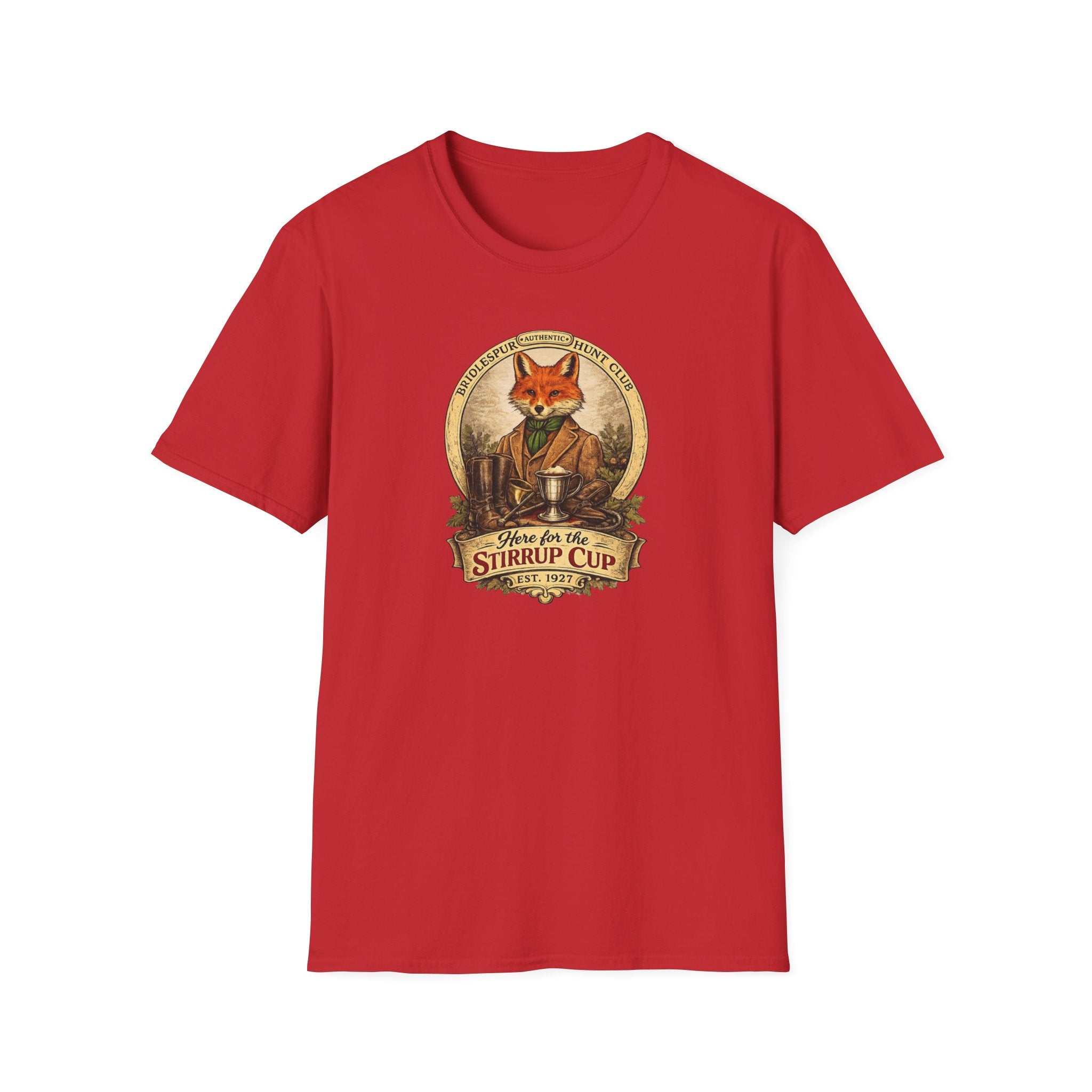 T-Shirt — "Stirrup Cup" Rustic Fox Tee
