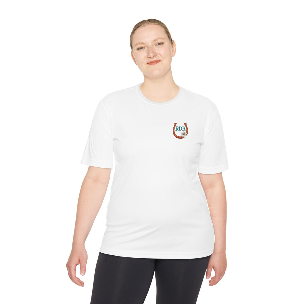 Moisture‑Wicking Shirt- RDR logo front & Rusty Daisy Ranch logo on back