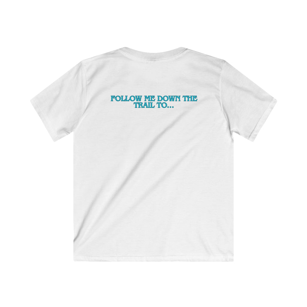 Kids Tee — Rusty Daisy Ranch Horse Graphic, “Follow Me Down The Trail To…”