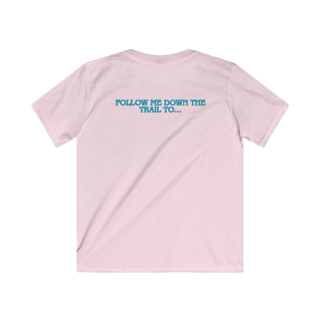 Kids Tee — Rusty Daisy Ranch Horse Graphic, “Follow Me Down The Trail To…”