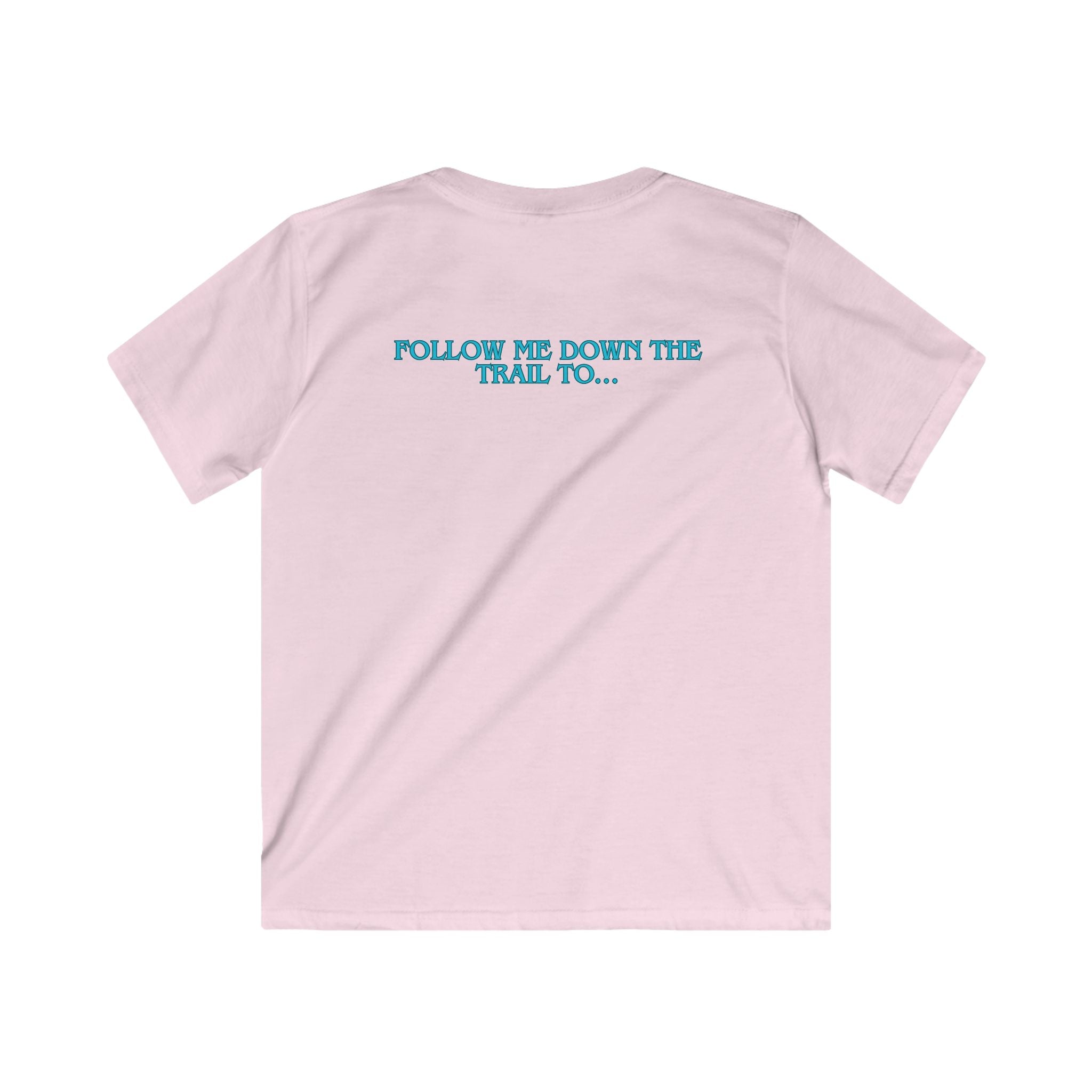 Kids Tee — Rusty Daisy Ranch Horse Graphic, “Follow Me Down The Trail To…”