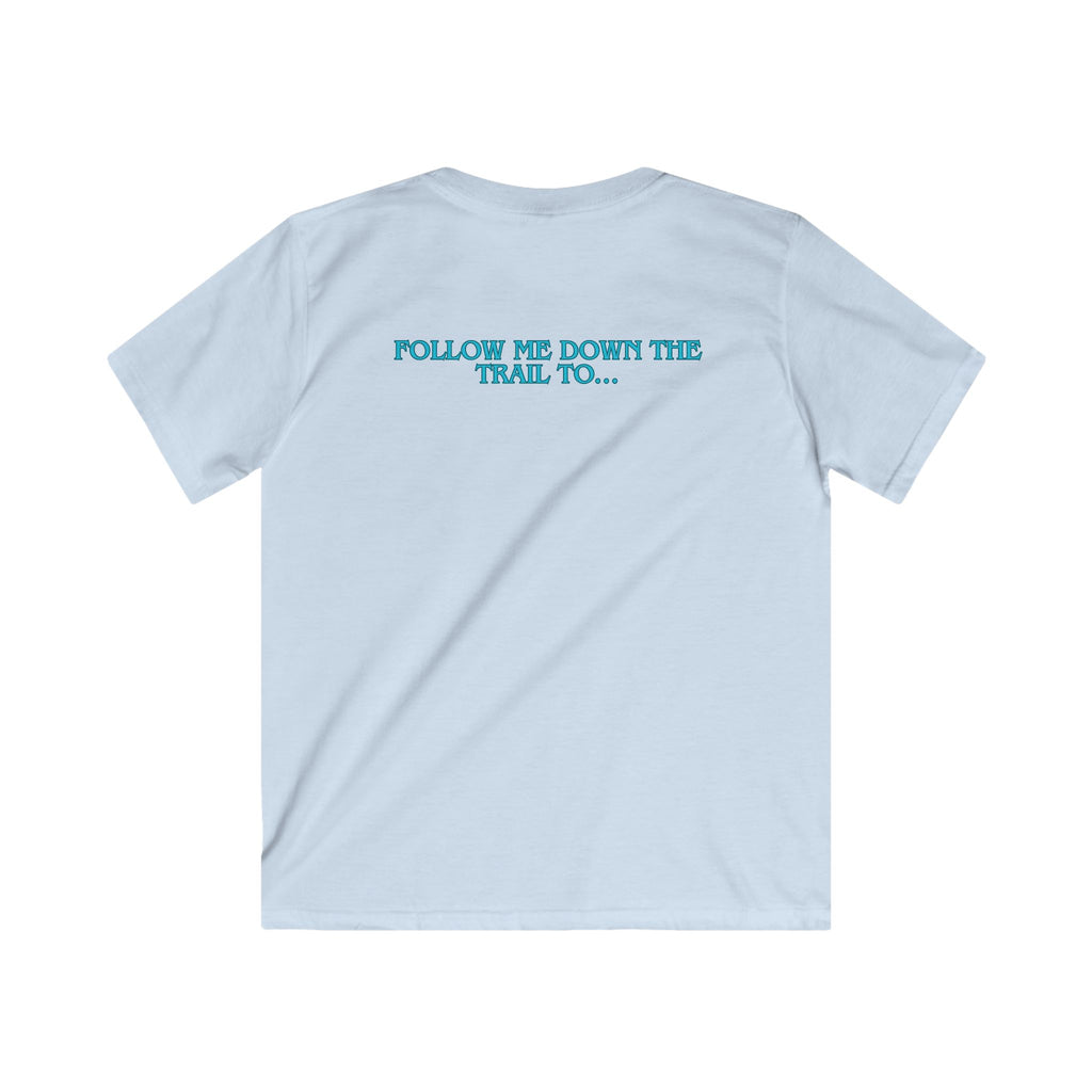 Kids Tee — Rusty Daisy Ranch Horse Graphic, “Follow Me Down The Trail To…”