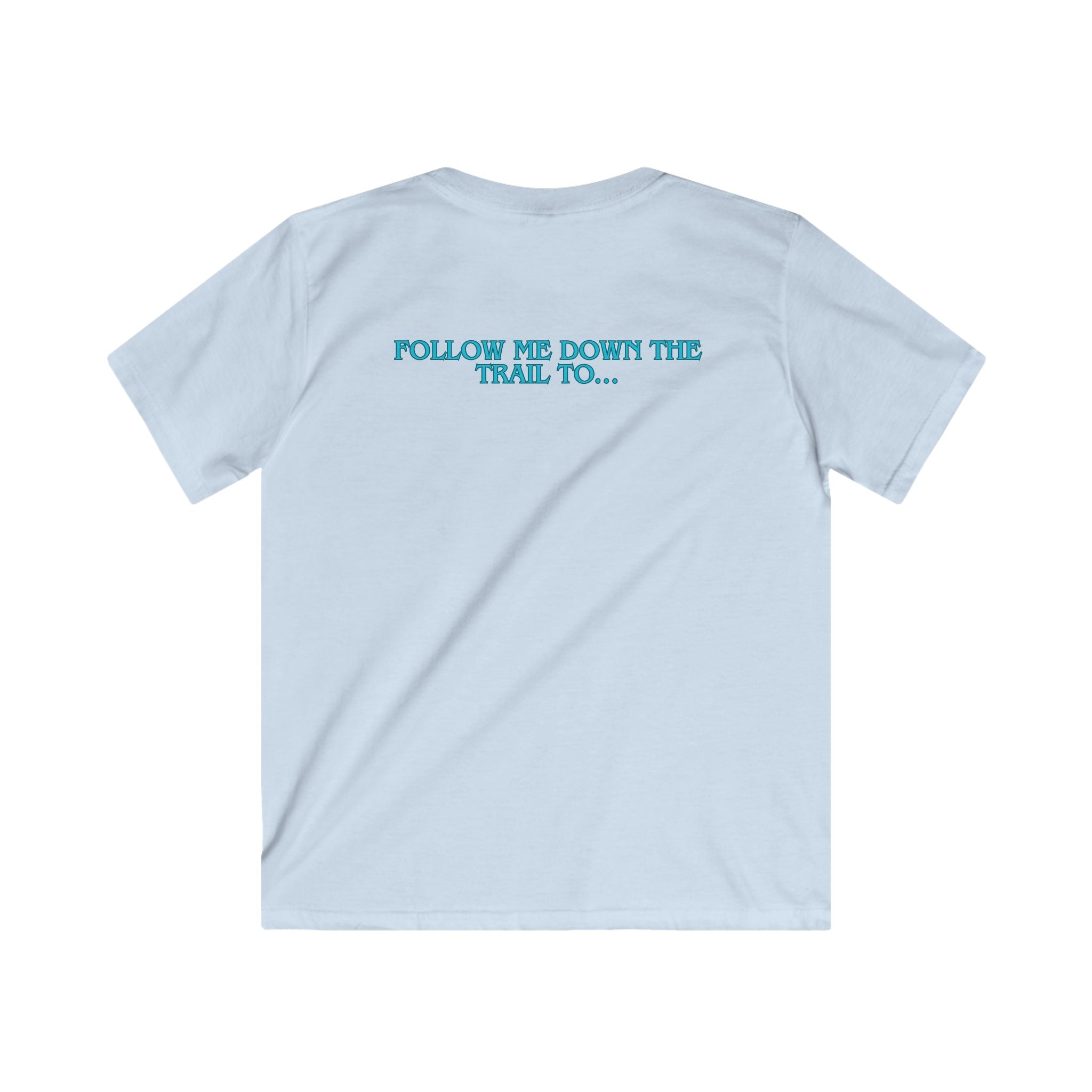 Kids Tee — Rusty Daisy Ranch Horse Graphic, “Follow Me Down The Trail To…”