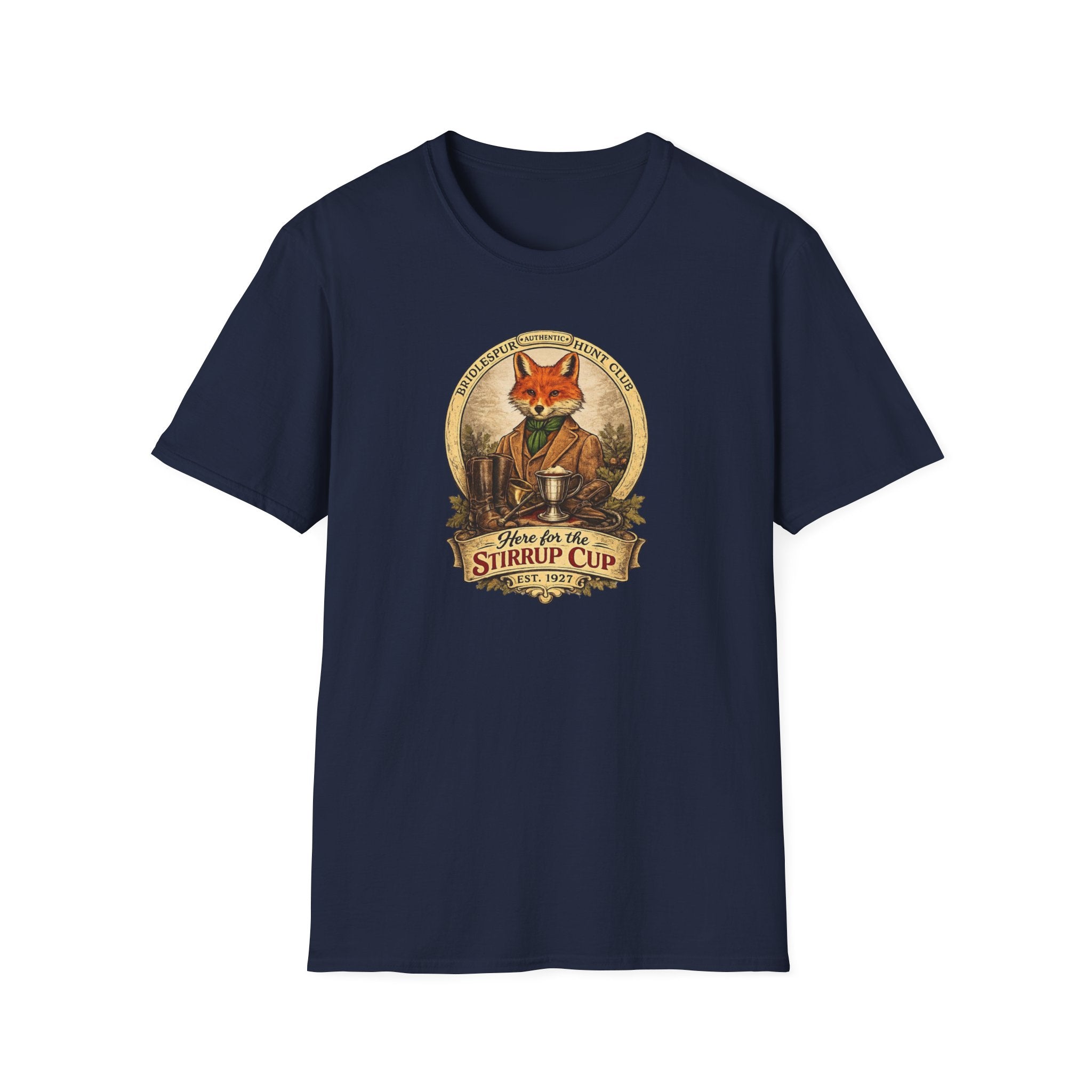 T-Shirt — "Stirrup Cup" Rustic Fox Tee