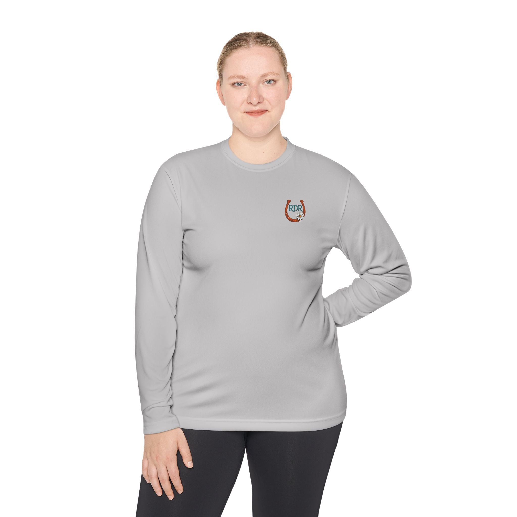 Long Sleeve Tee — RDR logo front & Rusty Daisy Ranch logo & "Follow me down the trail to" back