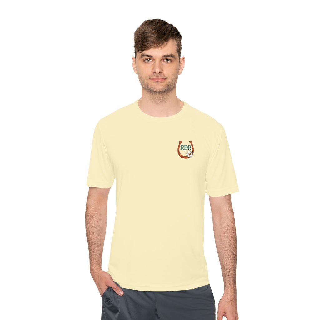 Moisture‑Wicking Shirt- RDR logo front & Rusty Daisy Ranch logo on back