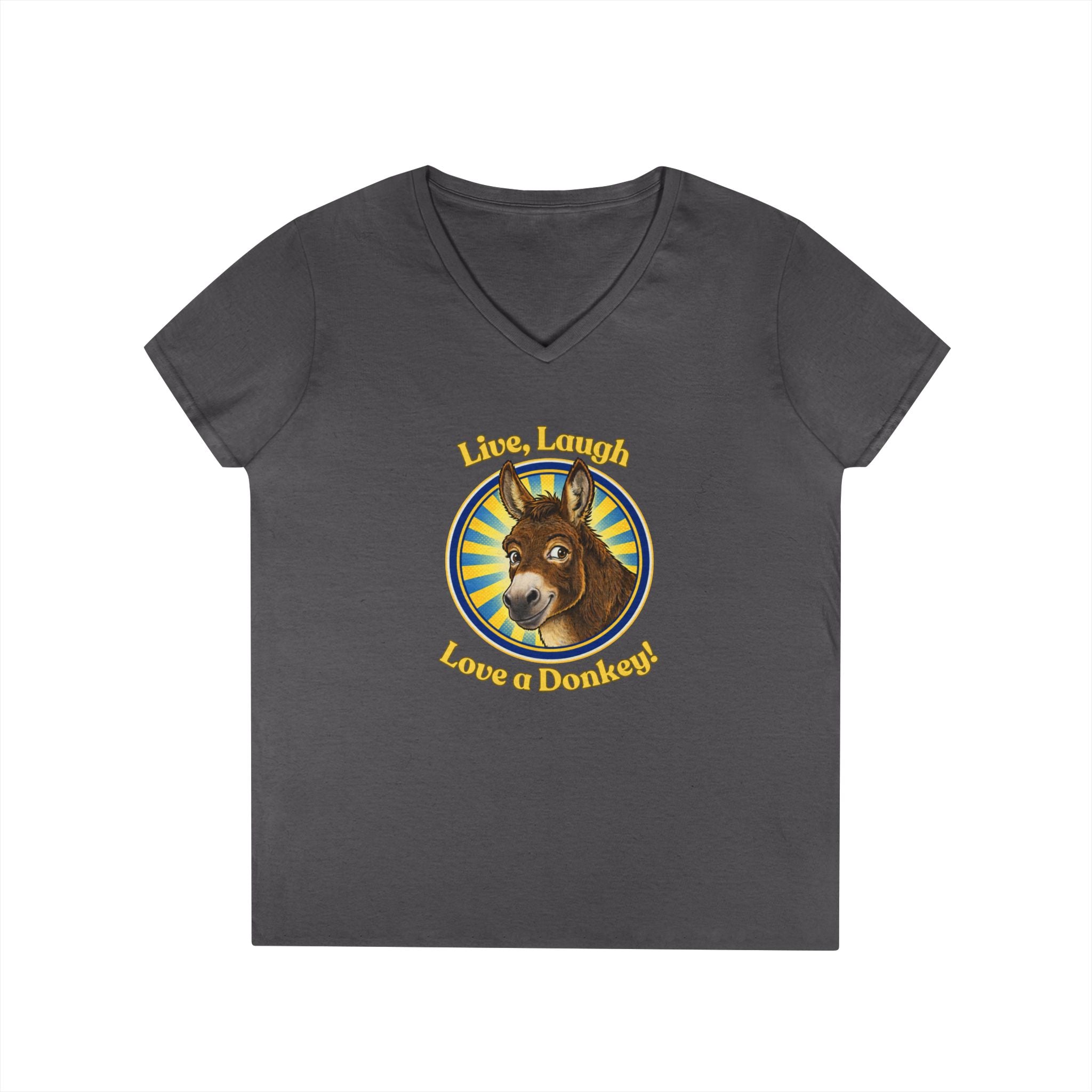 "Live, Laugh, Love a Donkey" Ladies' V-Neck Tee