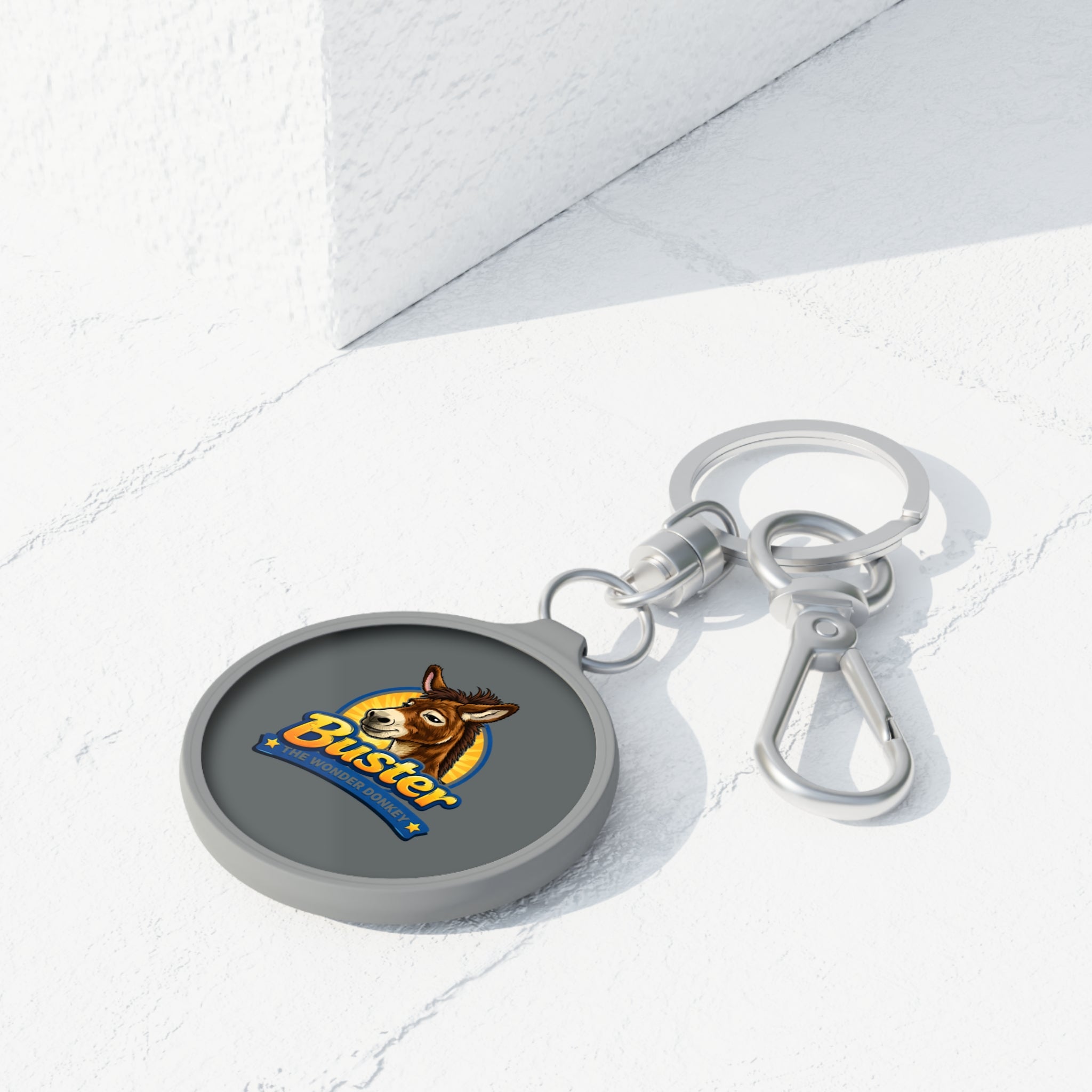 Donkey Keyring Tag — 'Buster the Wonder Donkey' Metal Keychain