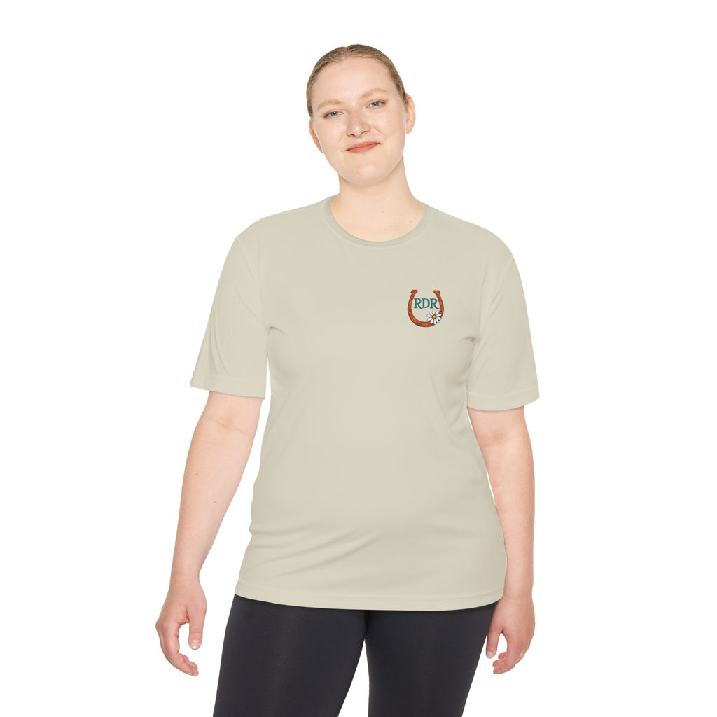 Moisture‑Wicking Shirt- RDR logo front & Rusty Daisy Ranch logo on back