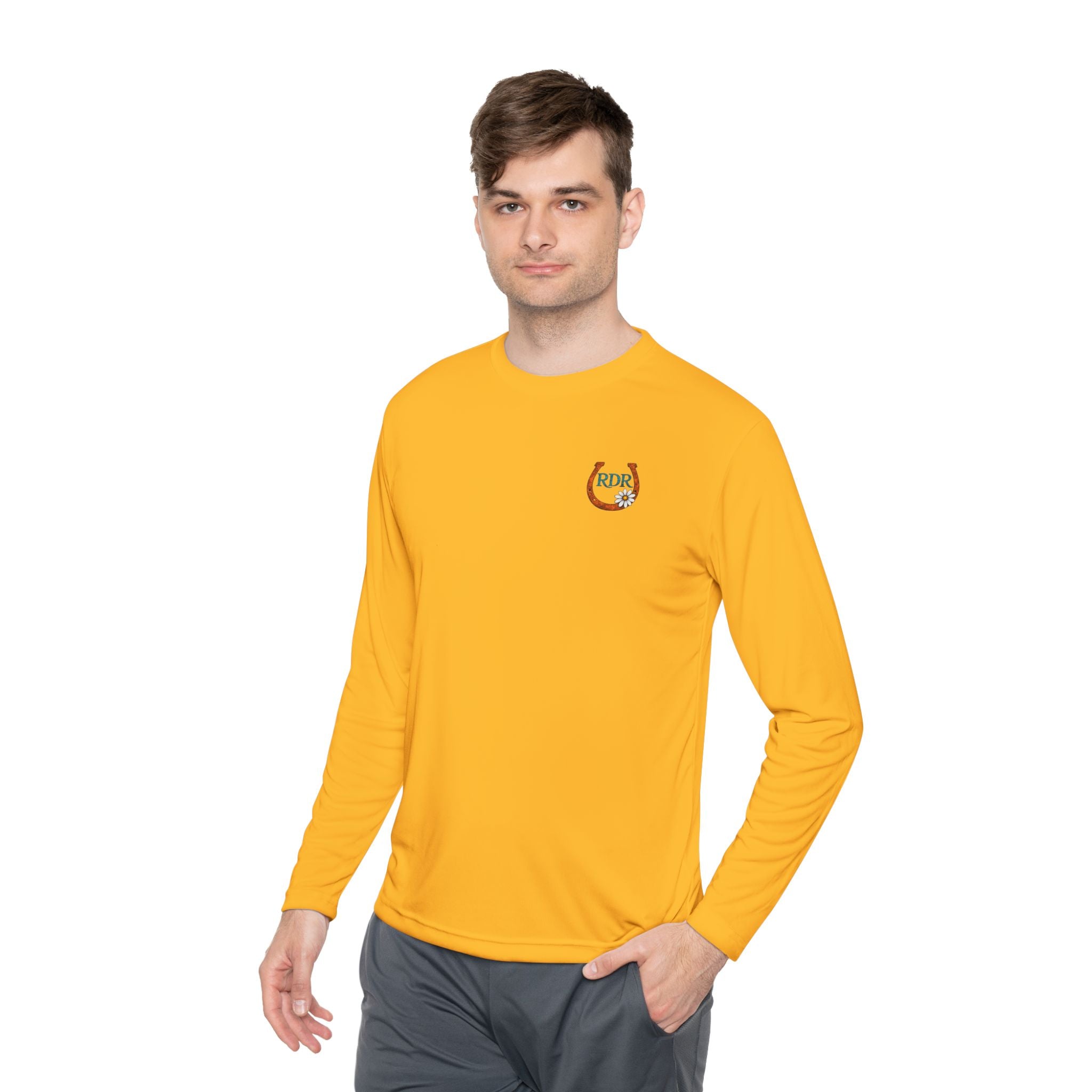Long Sleeve Tee — RDR logo front & Rusty Daisy Ranch logo & "Follow me down the trail to" back