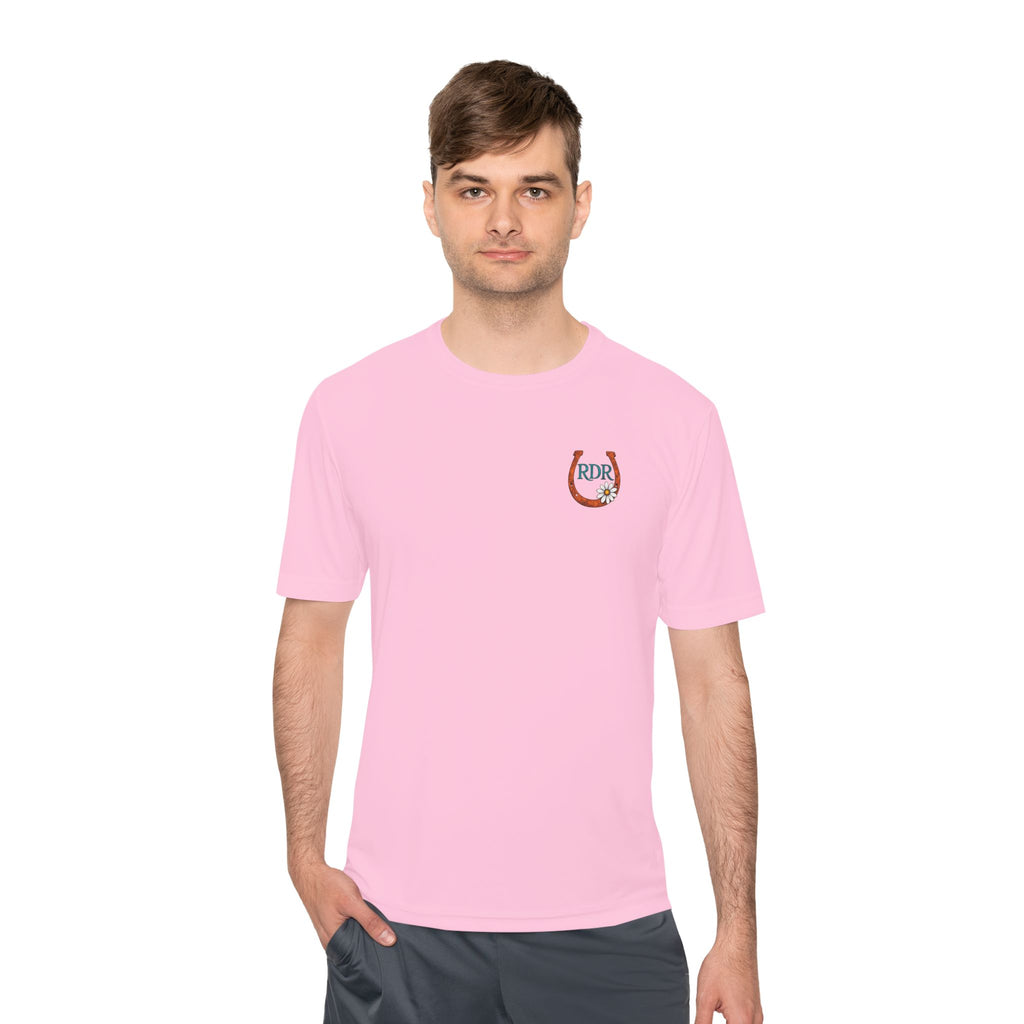 Moisture‑Wicking Shirt- RDR logo front & Rusty Daisy Ranch logo on back