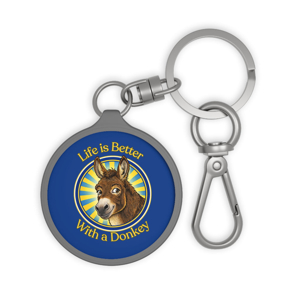Donkey Keyring Tag — "Life is Better With a Donkey" Cute Animal Keychain